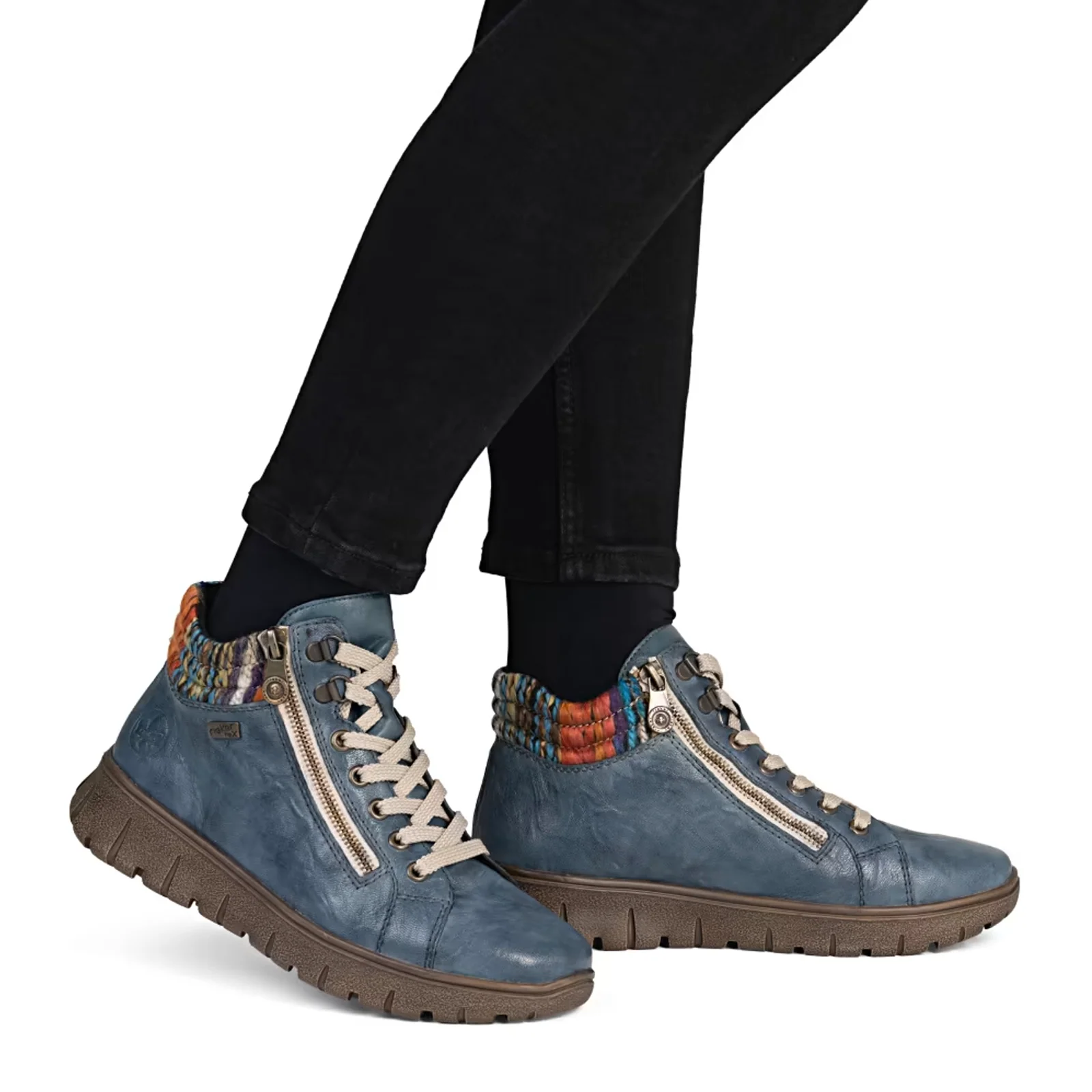 Rieker N1305 Heike Sneaker Boot (Women) - Baltik/Orange Multi - Image 9