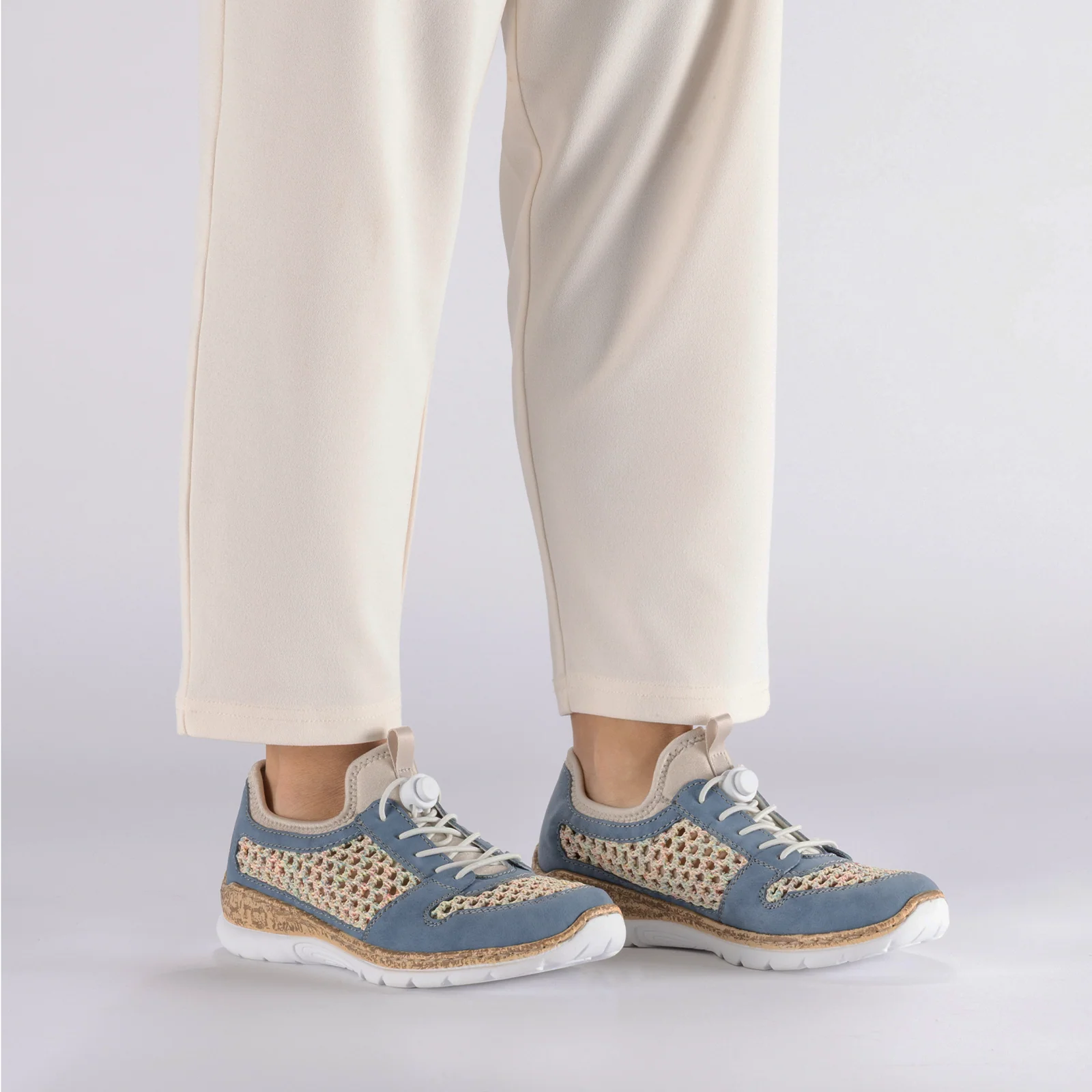 Rieker Nikita G6 Sneaker (Women) - Bleu/Pastell/Perlcreme - Image 11