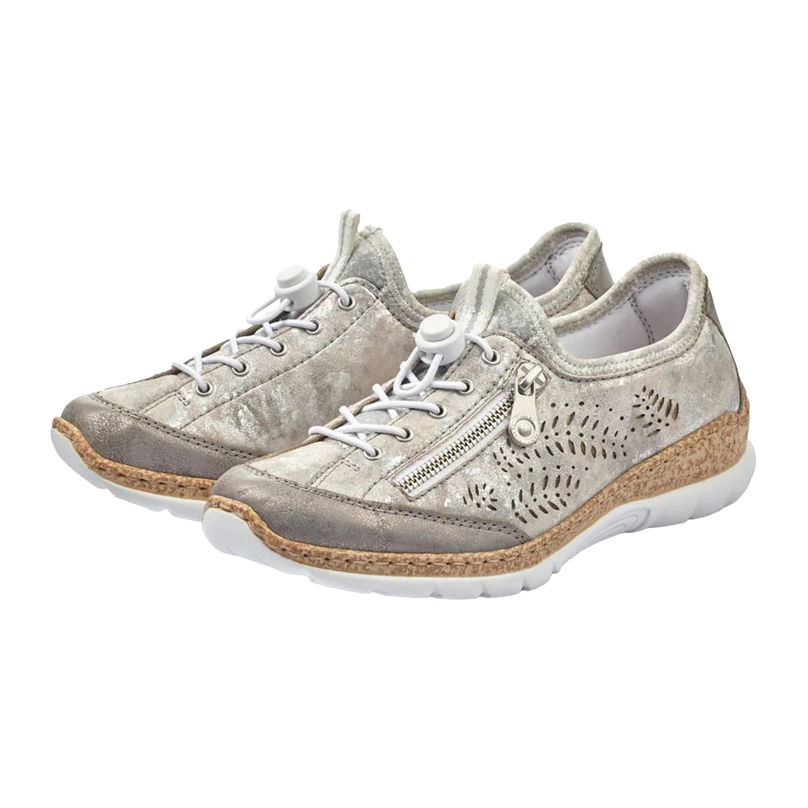 Rieker Nikita K6 Sneaker (Women) - Grey/Rose Metallic - Image 3