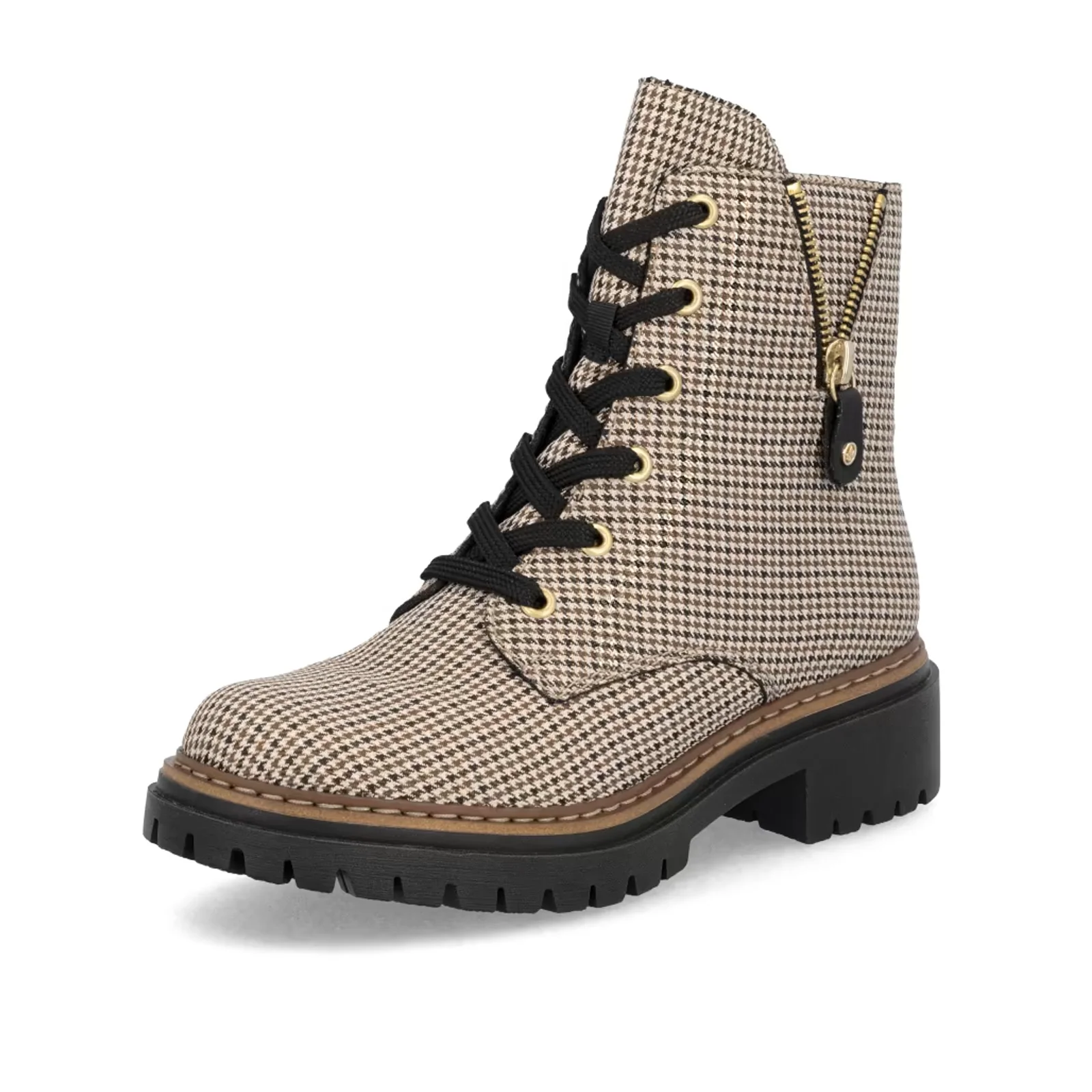 Rieker Pearl 17 Boot (Women) - Beige Schwarz/Schwarz Caroni - Image 3
