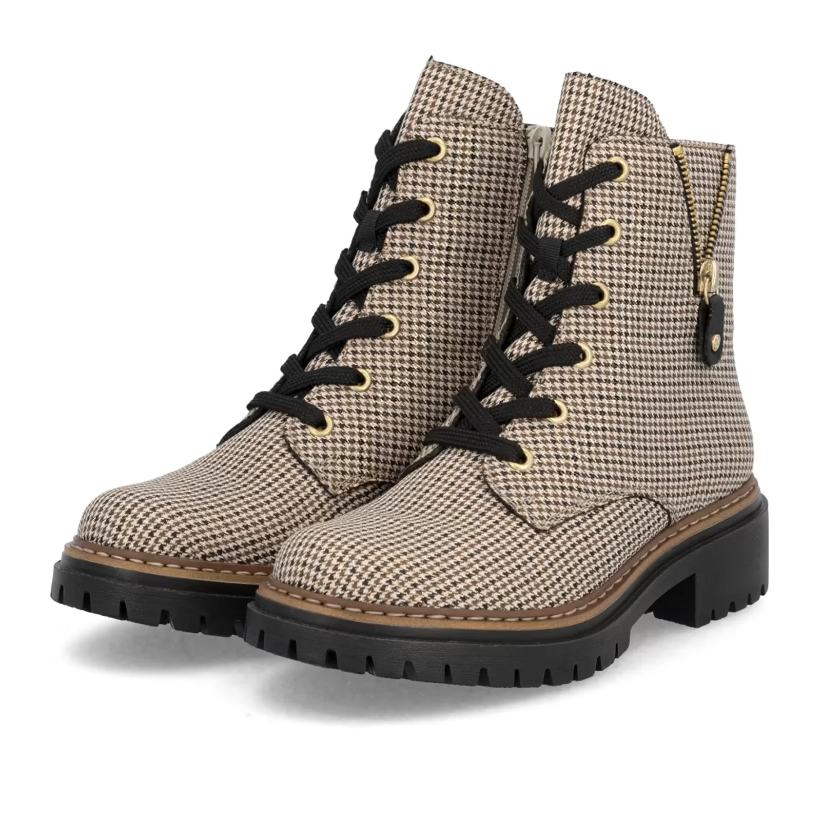 Rieker Pearl 17 Boot (Women) - Beige Schwarz/Schwarz Caroni - Image 4