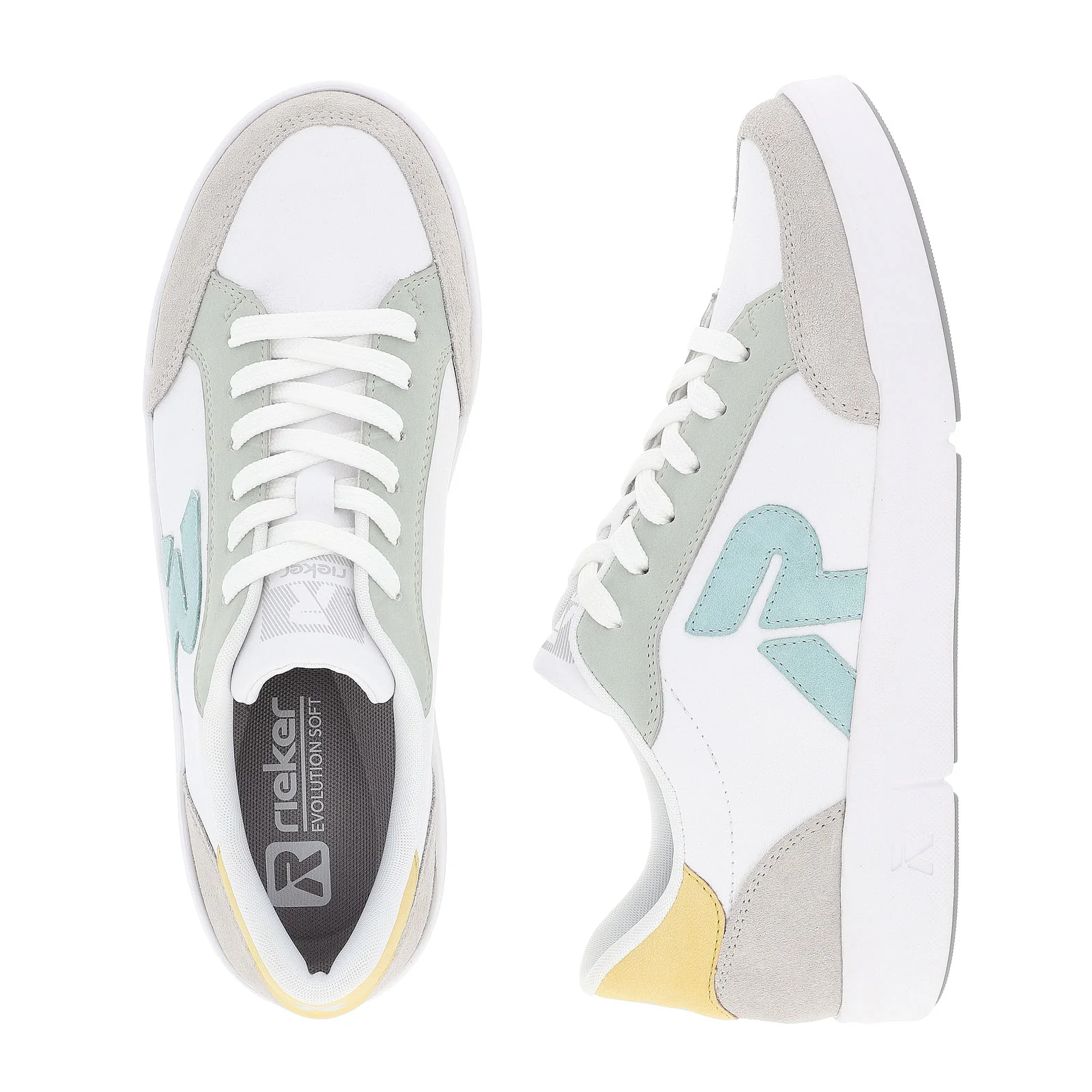 Rieker R-Evolution Adelia 09 Sneaker (Women) - Marble/Weiss/Cyan - Image 3