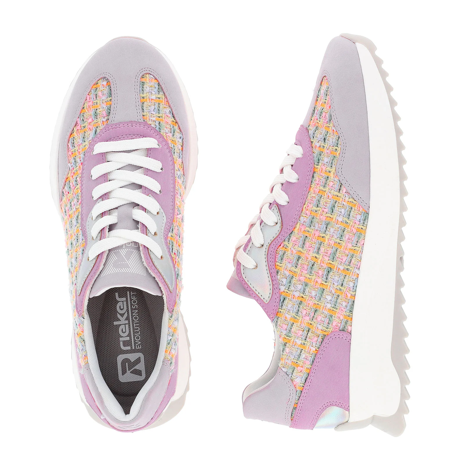 Rieker R-Evolution Dhara 00 Sneaker (Women) - Mauve/Pastel Orange - Image 3