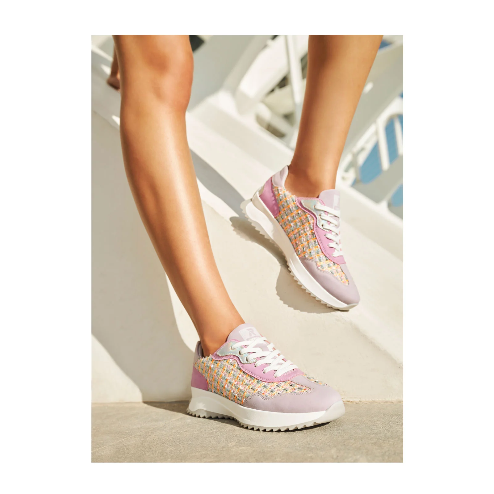 Rieker R-Evolution Dhara 00 Sneaker (Women) - Mauve/Pastel Orange - Image 5