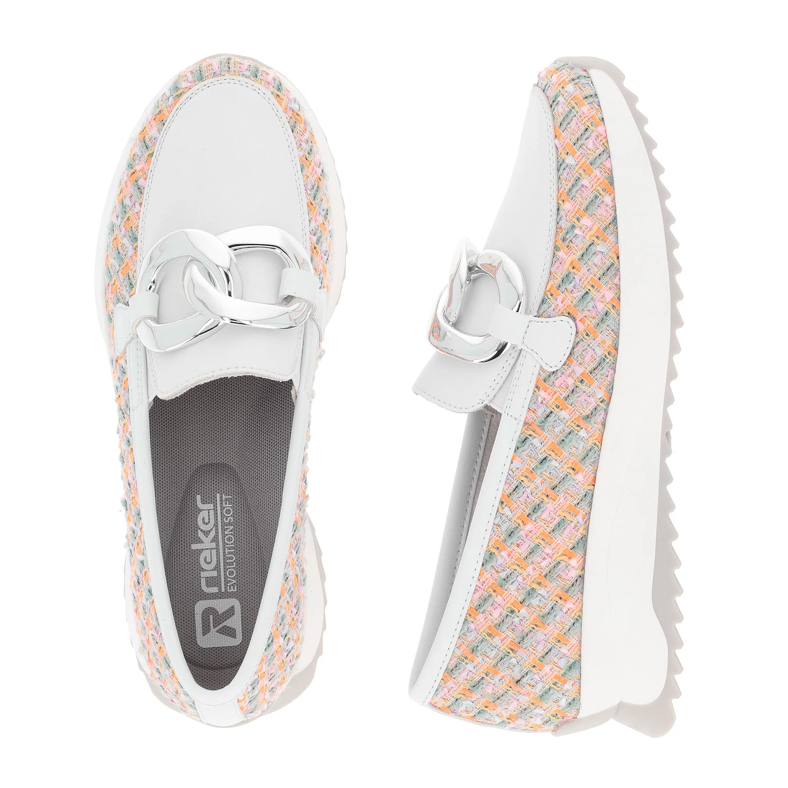 Rieker R-Evolution Dhara 03 Loafer (Women) - White/Multi - Image 3