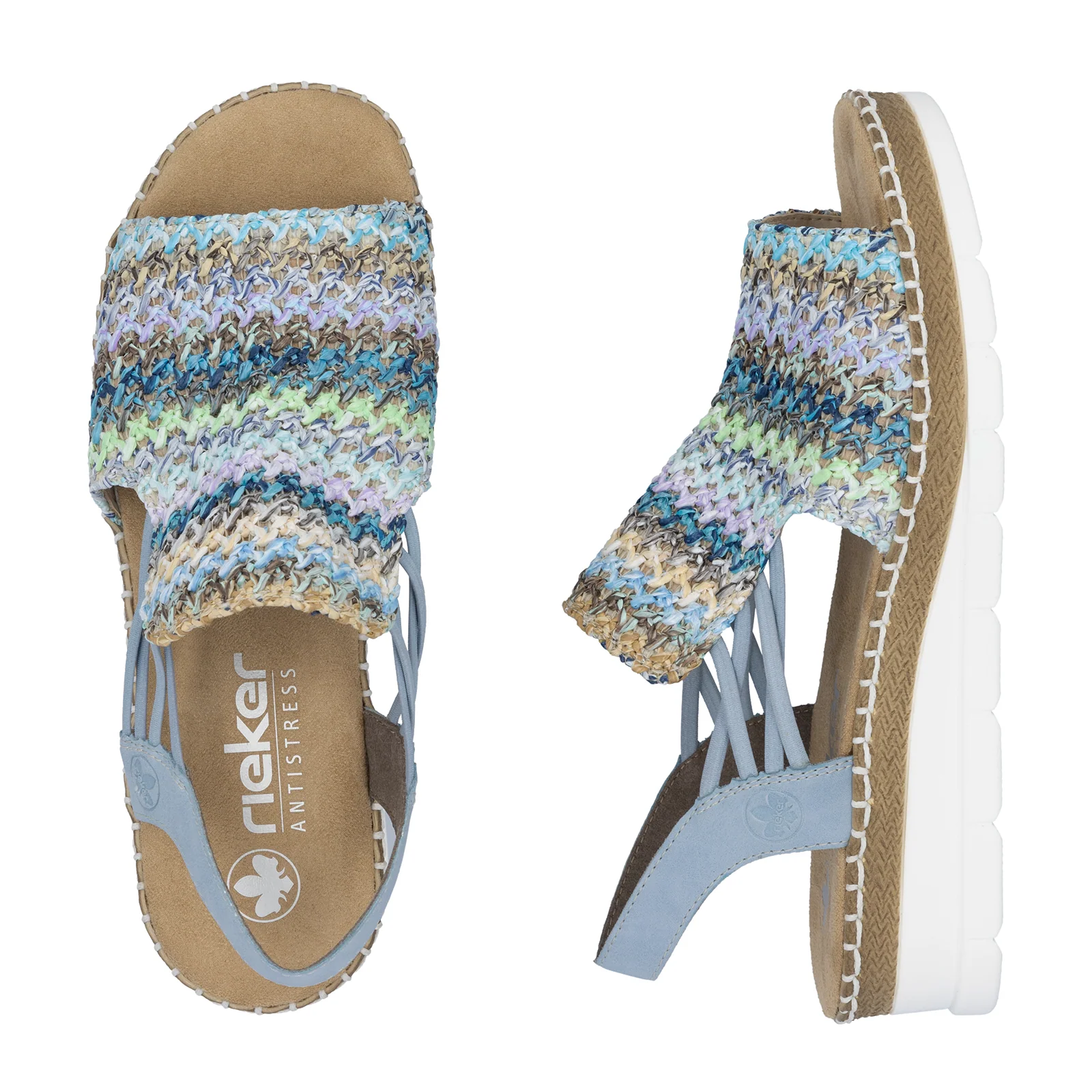 Rieker Regina 41 Backstrap Sandal (Women) - Blue Multi - Image 7
