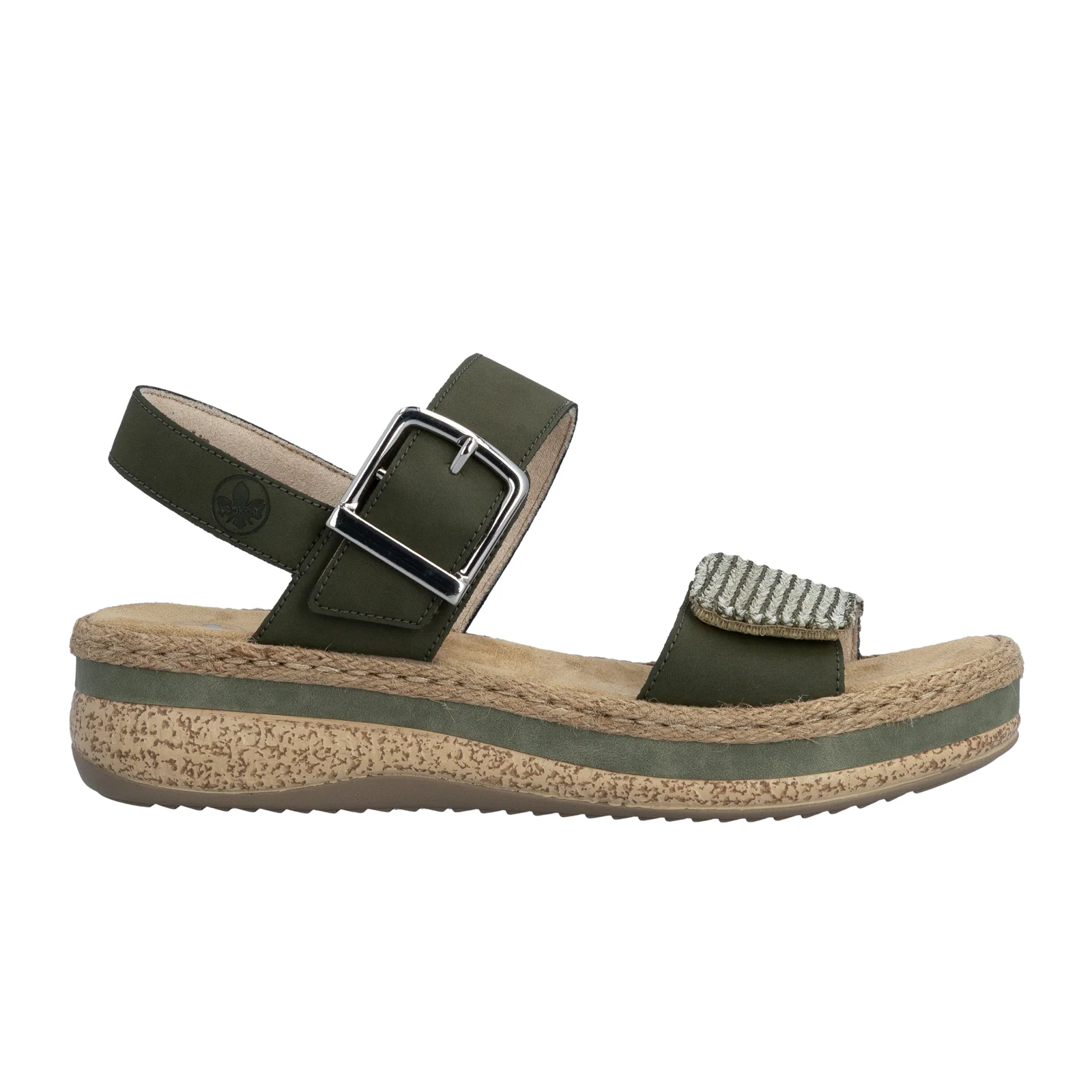 Rieker Regina 51 Wedge Sandal (Women) - Schilf/Moor