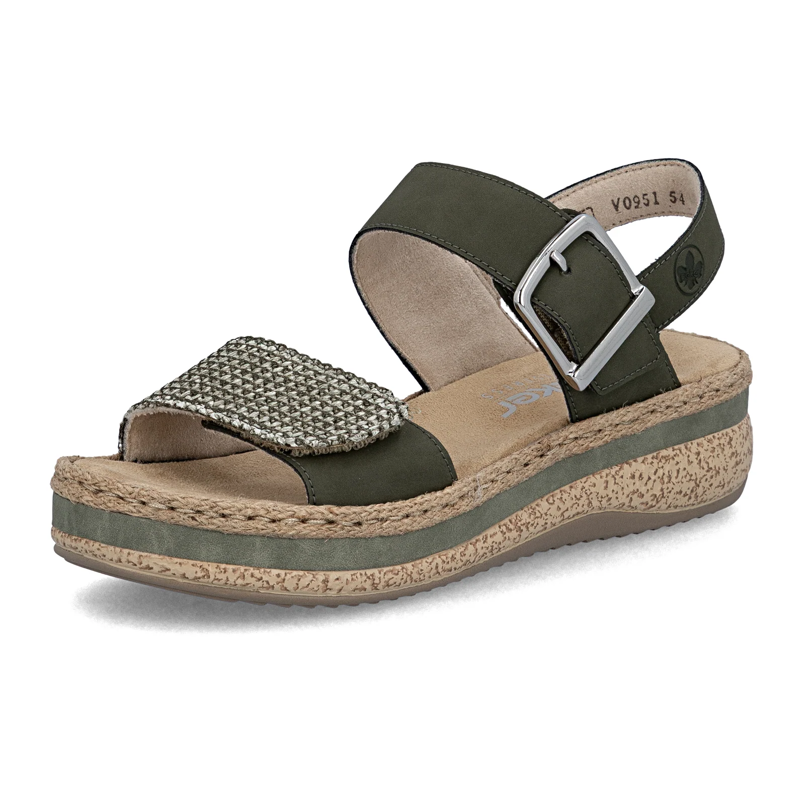 Rieker Regina 51 Wedge Sandal (Women) - Schilf/Moor - Image 3