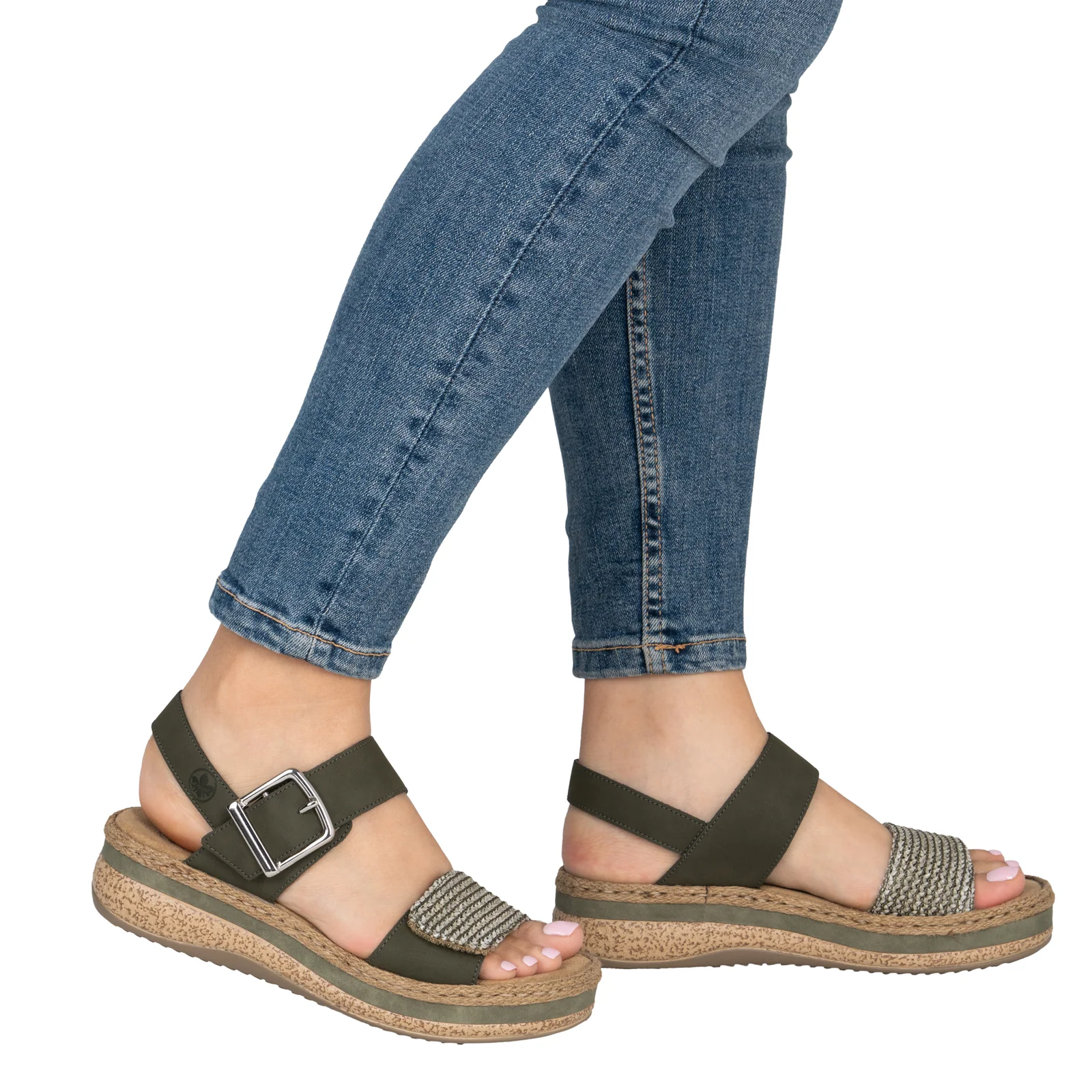 Rieker Regina 51 Wedge Sandal (Women) - Schilf/Moor - Image 8