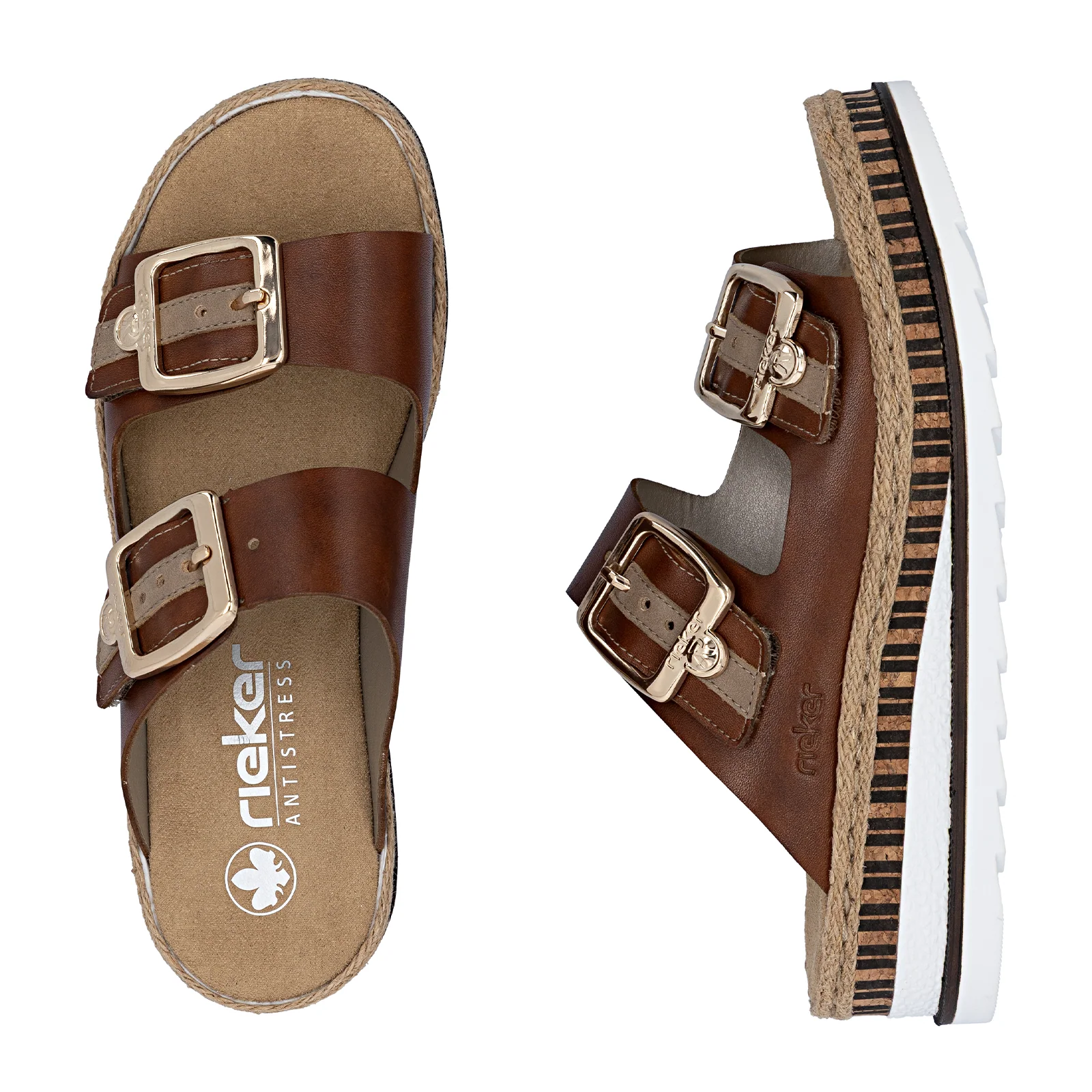 Rieker Regina 55 Slide Sandal (Women) - Brown - Image 6
