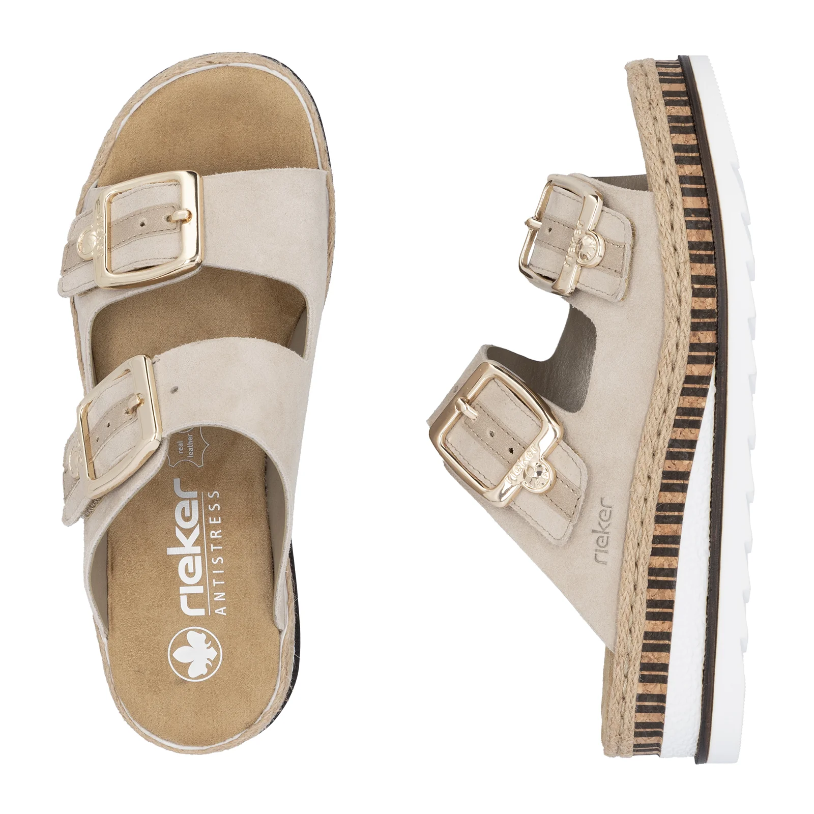Rieker Regina 55 Slide Sandal (Women) - Iceberg/Nude - Image 5