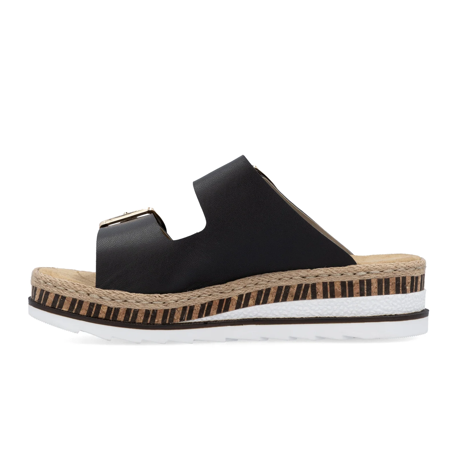 Rieker Regina 55 Slide Sandal (Women) - Schwarz/Nude - Image 2