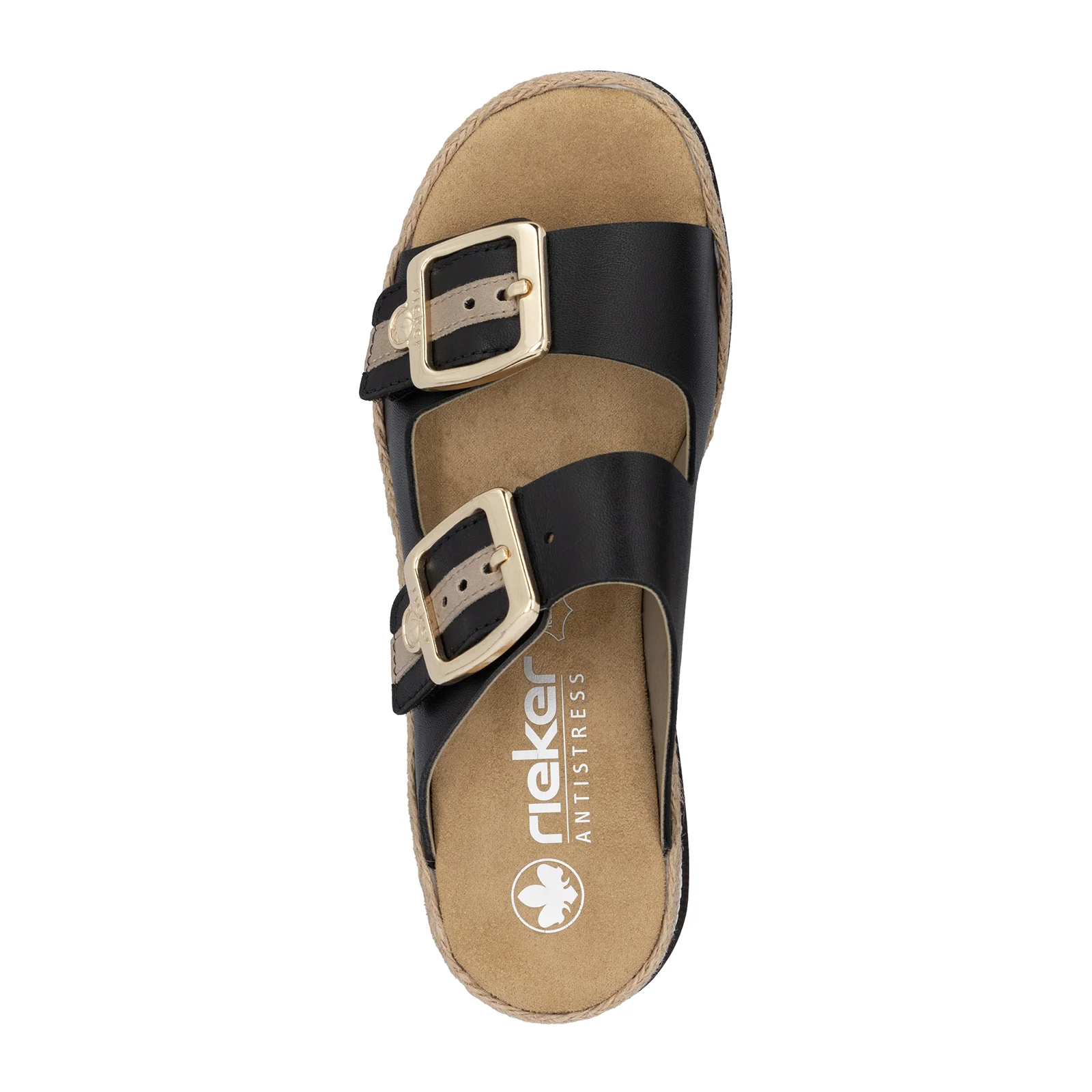 Rieker Regina 55 Slide Sandal (Women) - Schwarz/Nude - Image 5