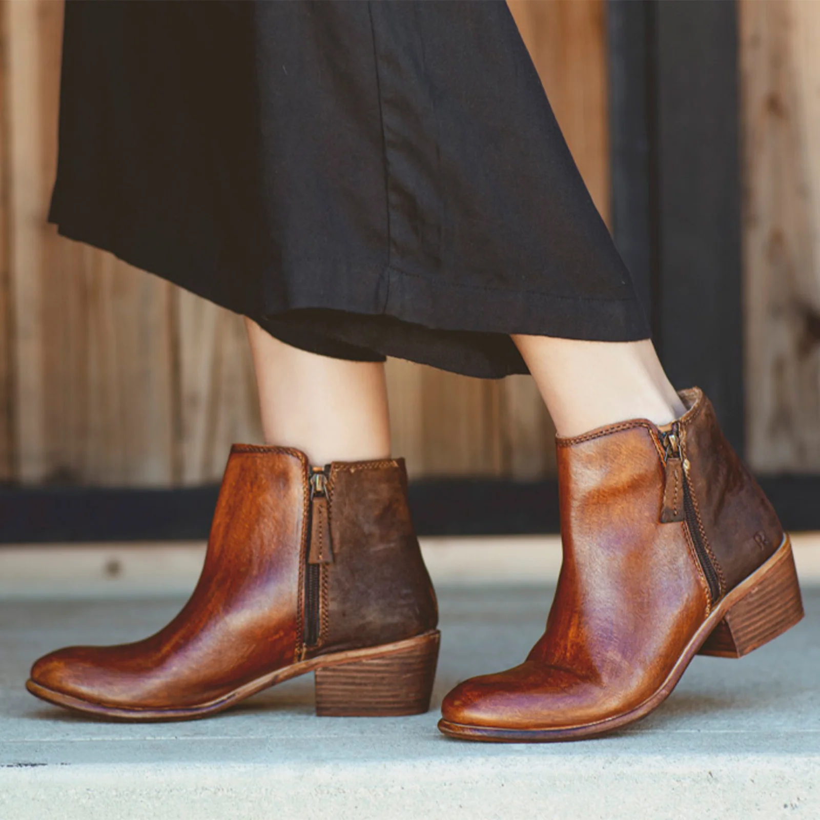 ROAN Liz Heeled Ankle Boot (Women) - Tan Crust Suede - Image 5