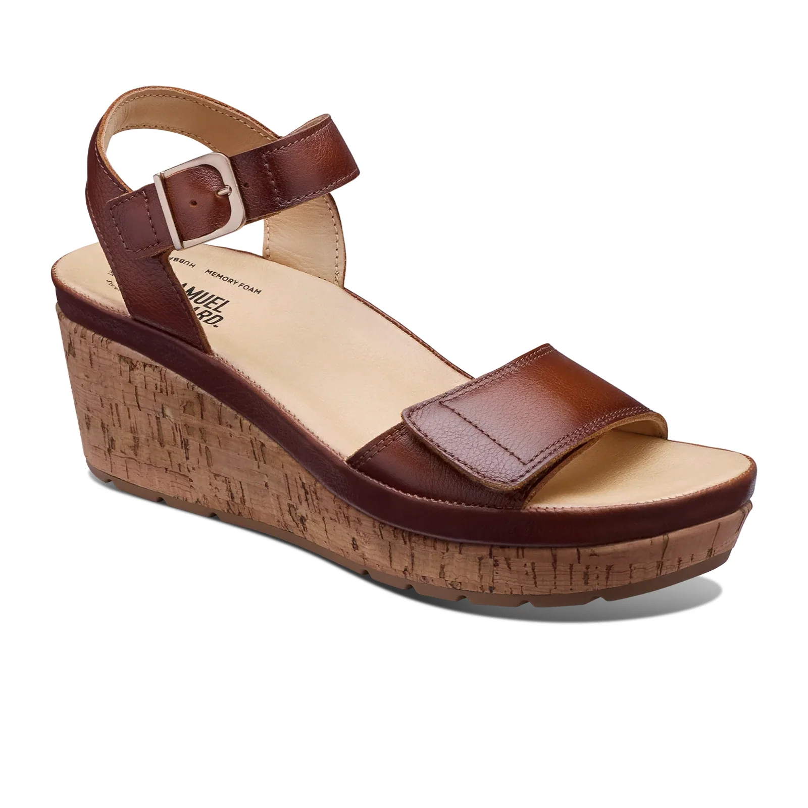 Samuel Hubbard Portola Two Strap Wedge Sandal (Women) - Cognac Leather - Image 2