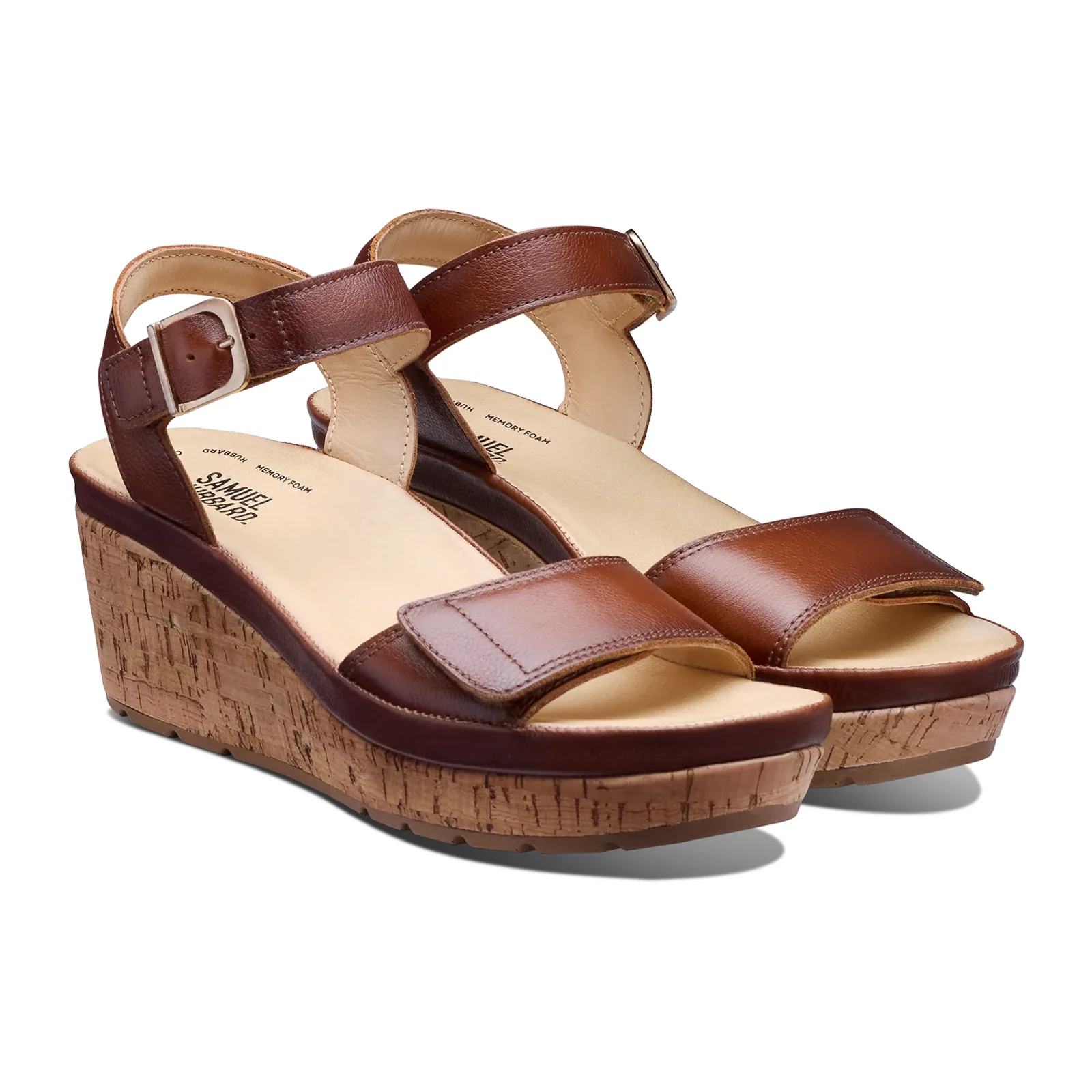 Samuel Hubbard Portola Two Strap Wedge Sandal (Women) - Cognac Leather - Image 3