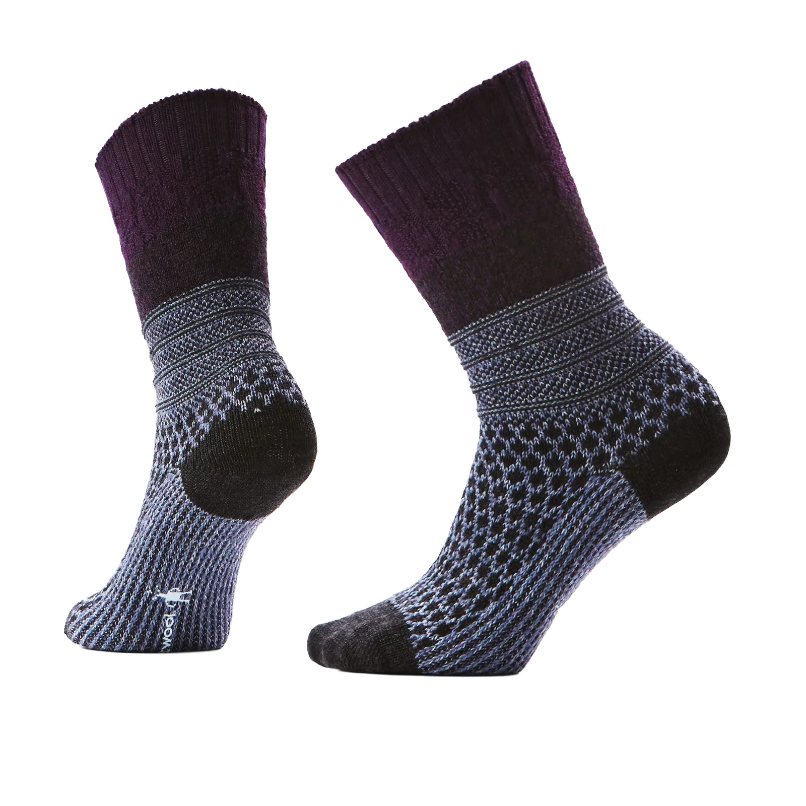 Smartwool Everyday Cozy Popcorn Cable Crew Sock (Unisex) - Chalk Violet - Image 2