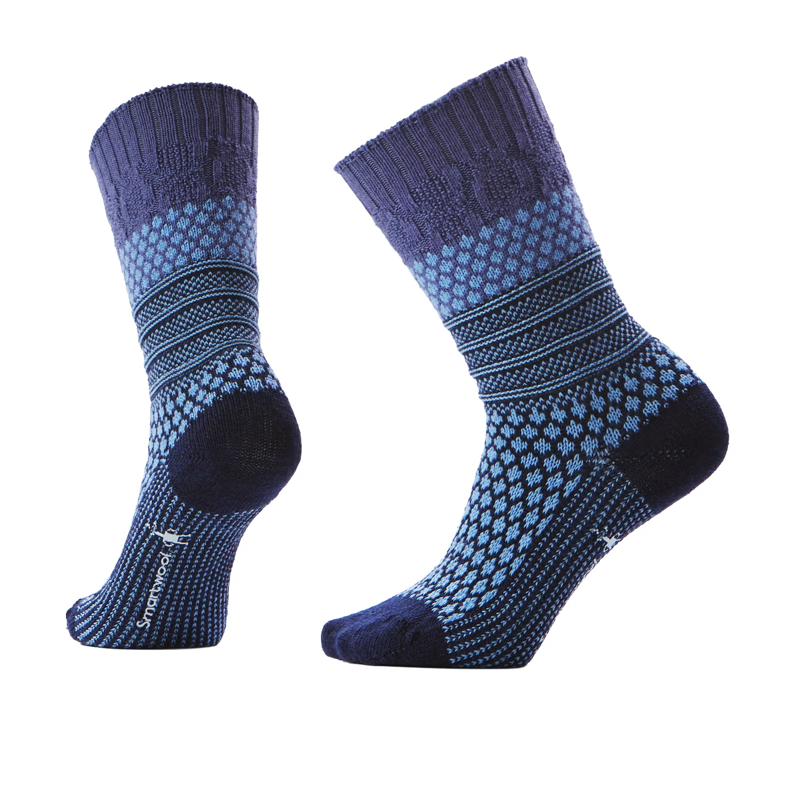 Smartwool Everyday Cozy Popcorn Cable Crew Sock (Unisex) - Serene Blue - Image 2