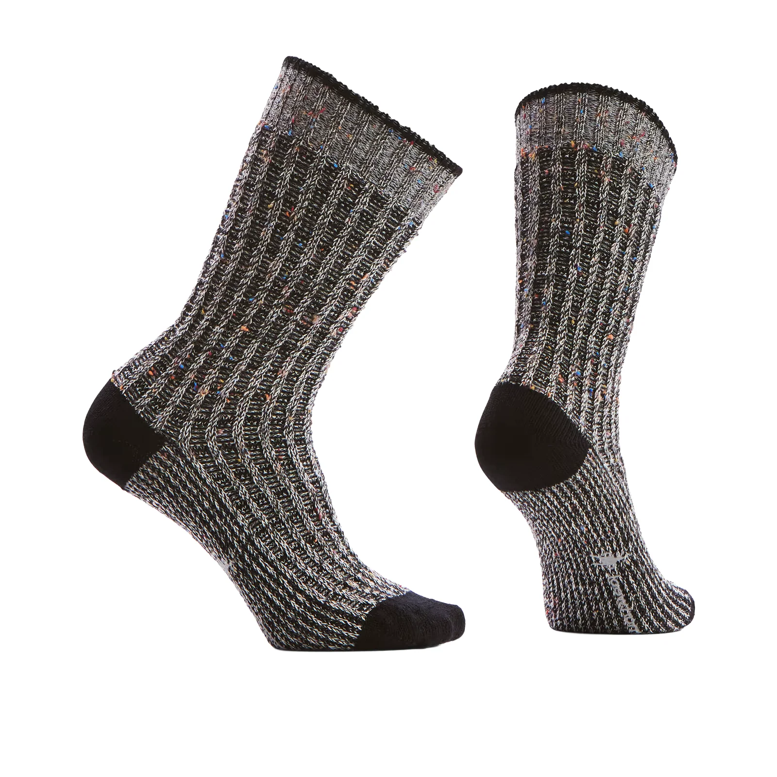 Smartwool Everyday Cozy Waffle Press Crew Sock (Unisex) - Black/Multi Donegal