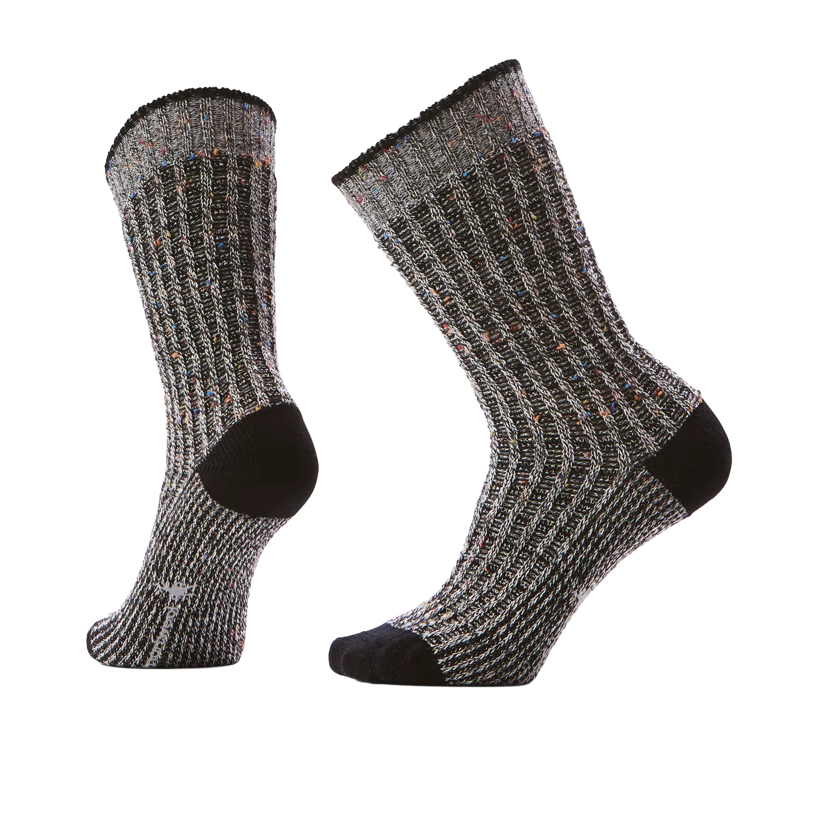 Smartwool Everyday Cozy Waffle Press Crew Sock (Unisex) - Black/Multi Donegal - Image 2