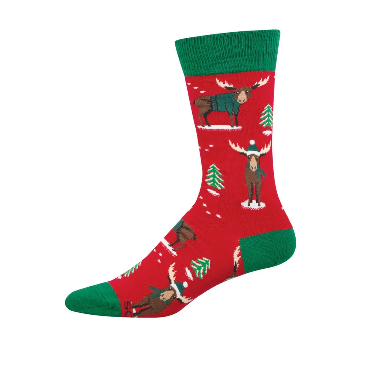 SockSmith Christmoose Crew Sock (Men) - Red - Image 2