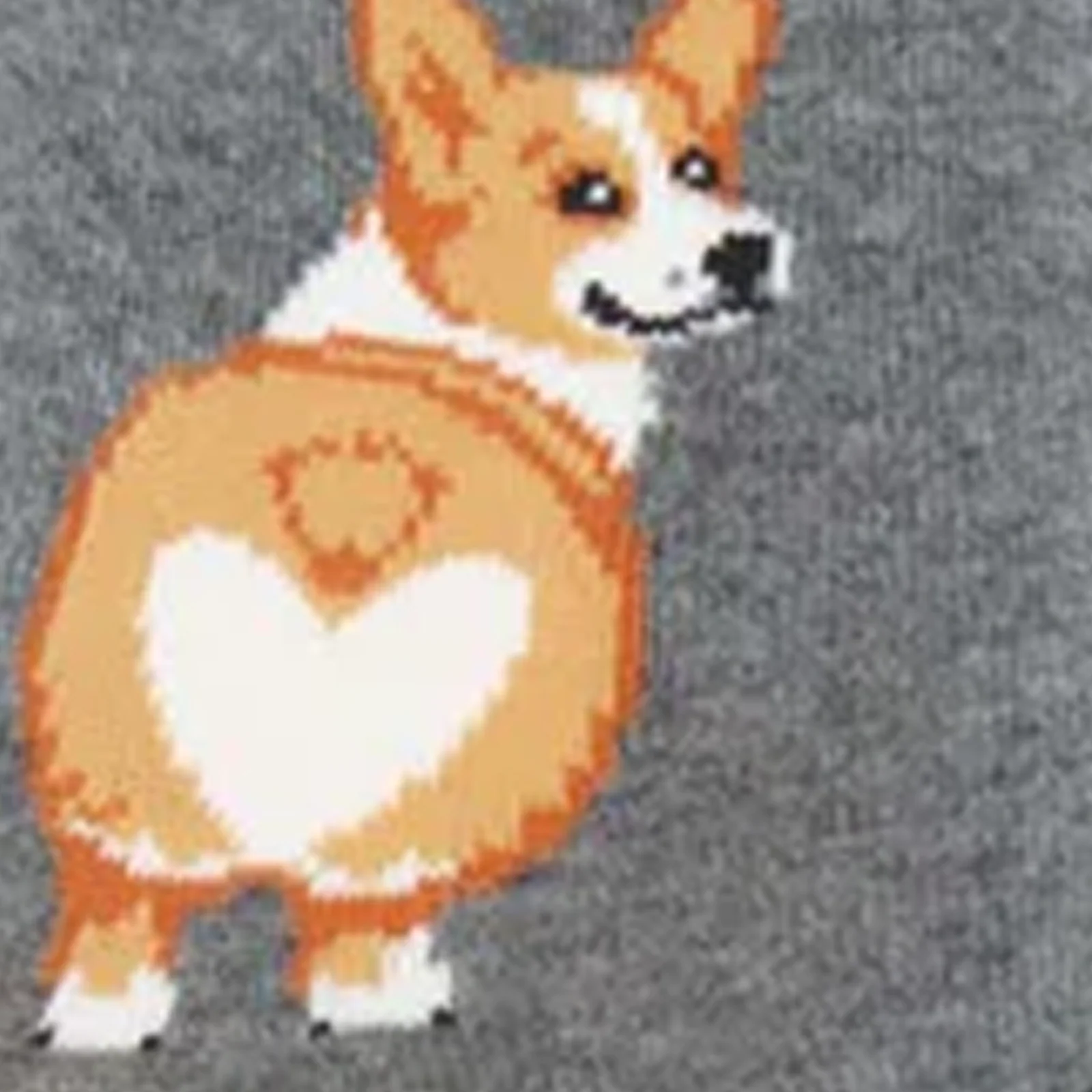 SockSmith Corgi Butt Crew Sock (Women) - Charcoal Heather - Image 3
