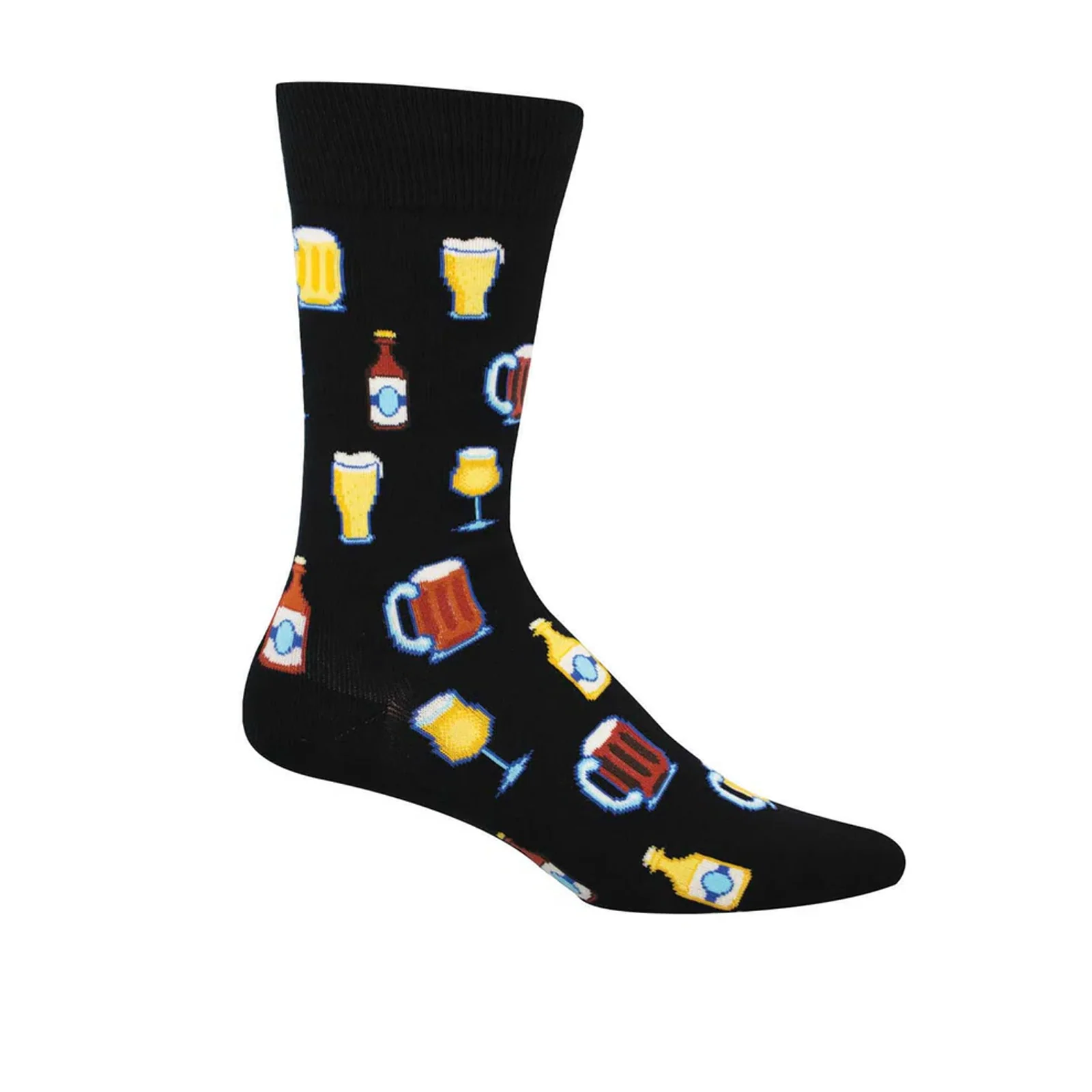 SockSmith Get Your Beer Glasses On Crew Sock (Men) - Black
