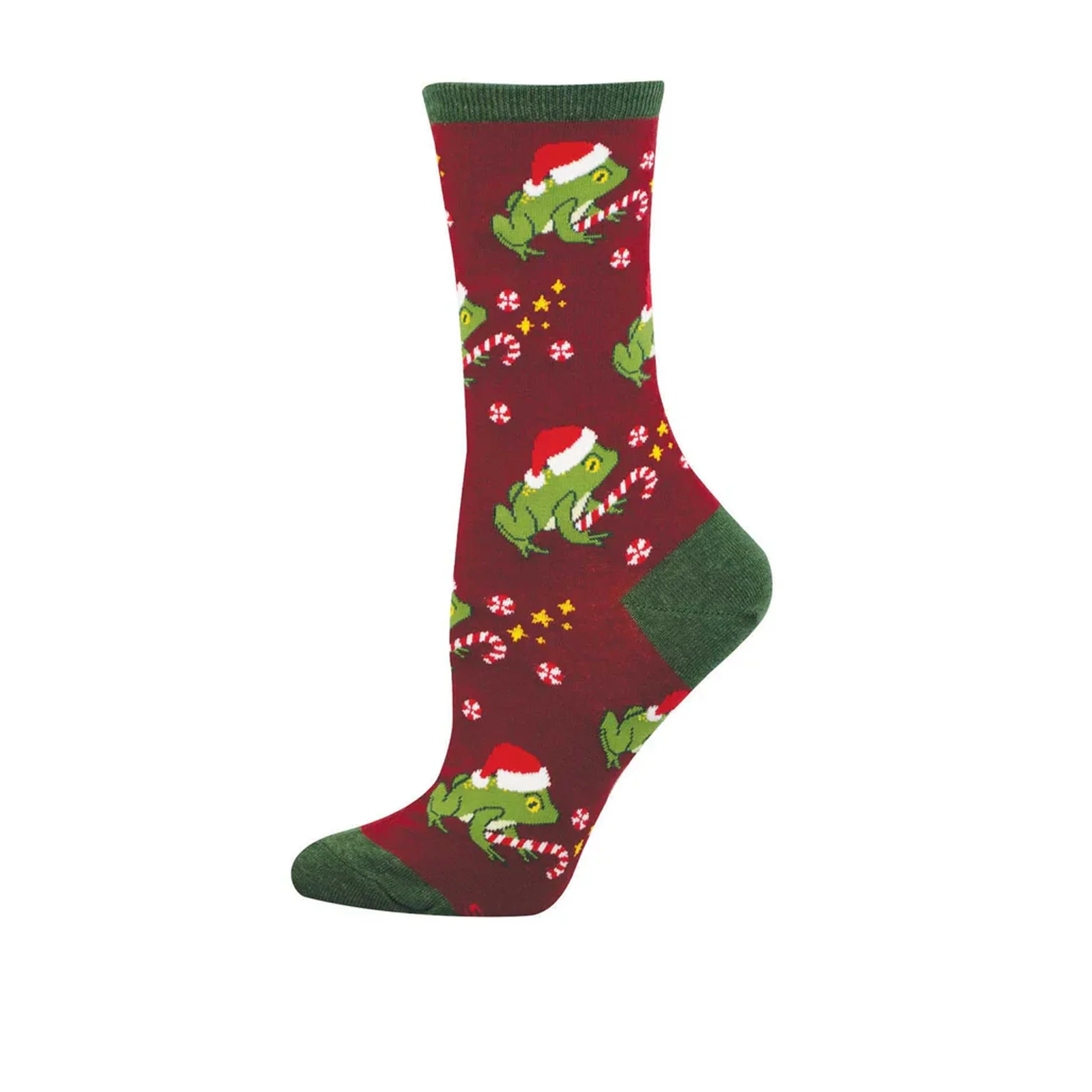 SockSmith Hoppy Holidays Crew Sock (Women) - Burgundy - Image 2