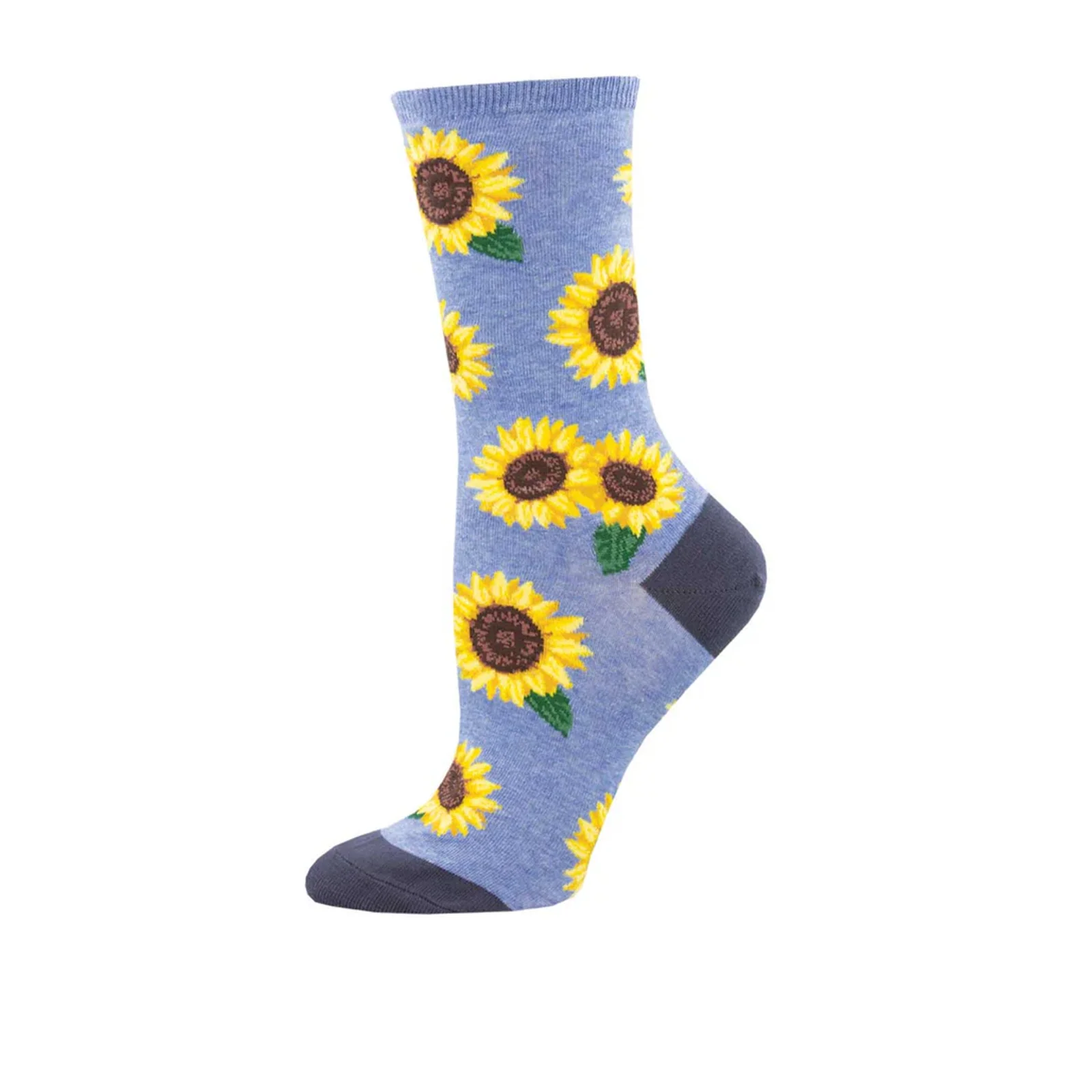 SockSmith More Blooming Crew Sock (Women) - Blue Heather - Image 2