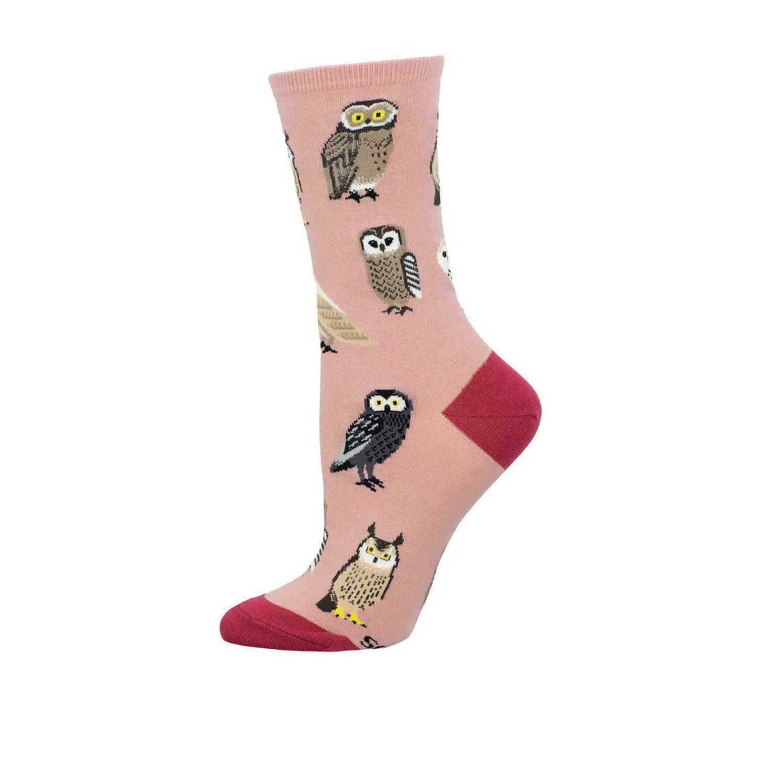 SockSmith Parliament of Owls Crew Sock (Women) - Pink - Image 2