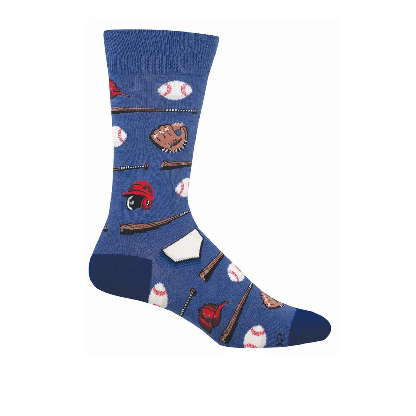 SockSmith Playing Hardball Crew Sock (Men) - Blue Heather