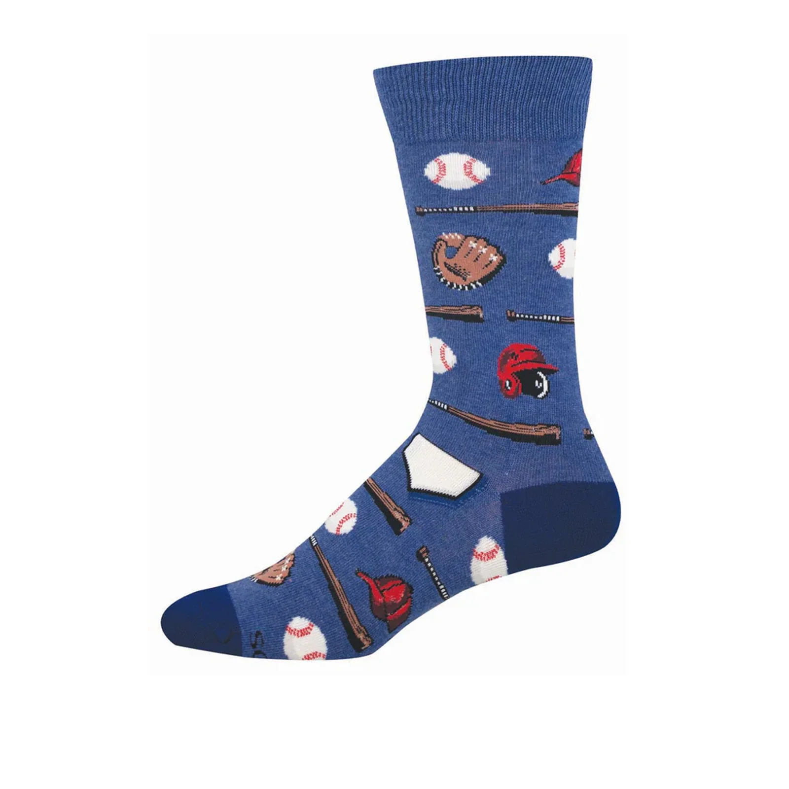 SockSmith Playing Hardball Crew Sock (Men) - Blue Heather - Image 2