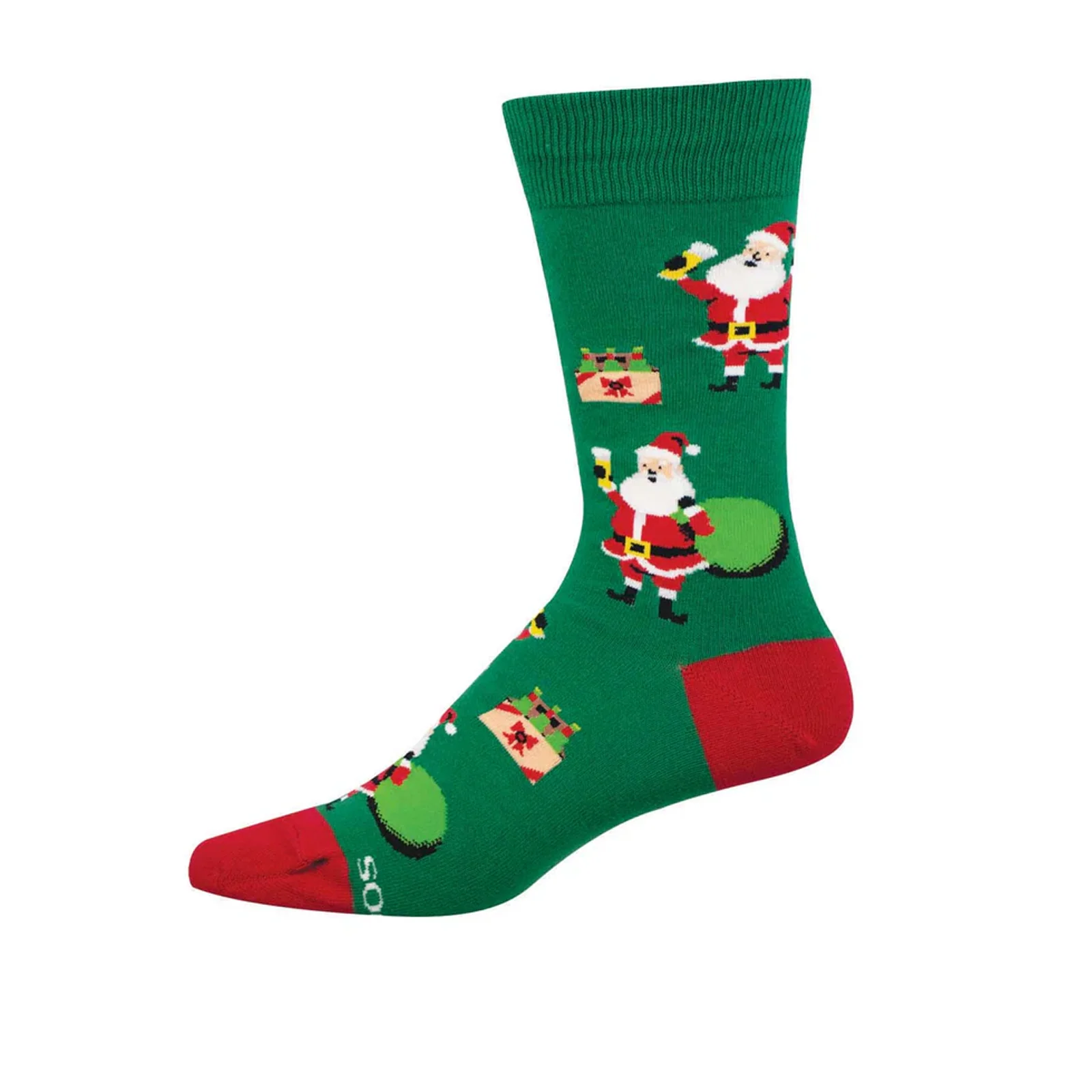 SockSmith Santa's Thirsty Crew Sock (Men) - Green - Image 2