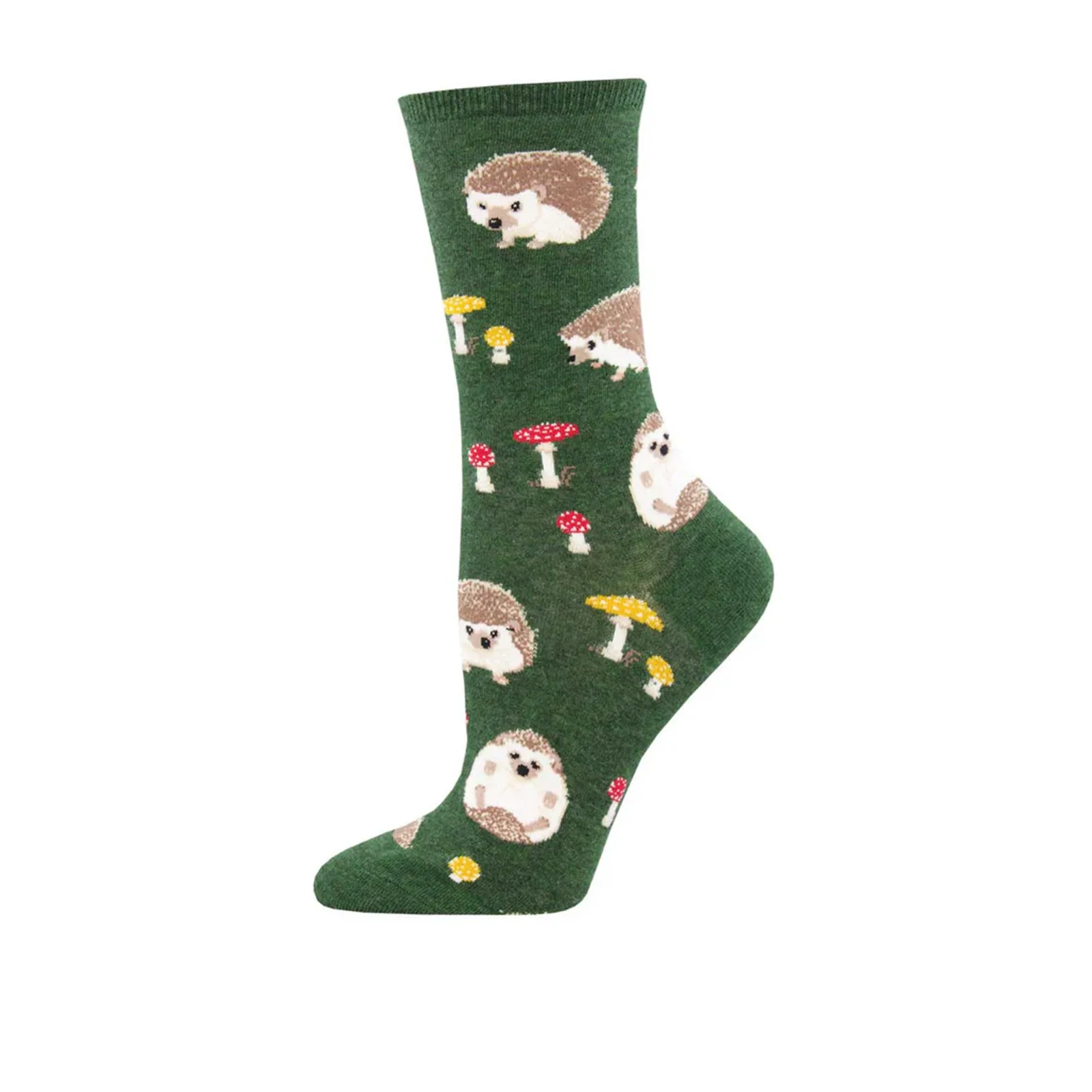 SockSmith Slow Poke Crew Sock (Women) - Green Heather - Image 2
