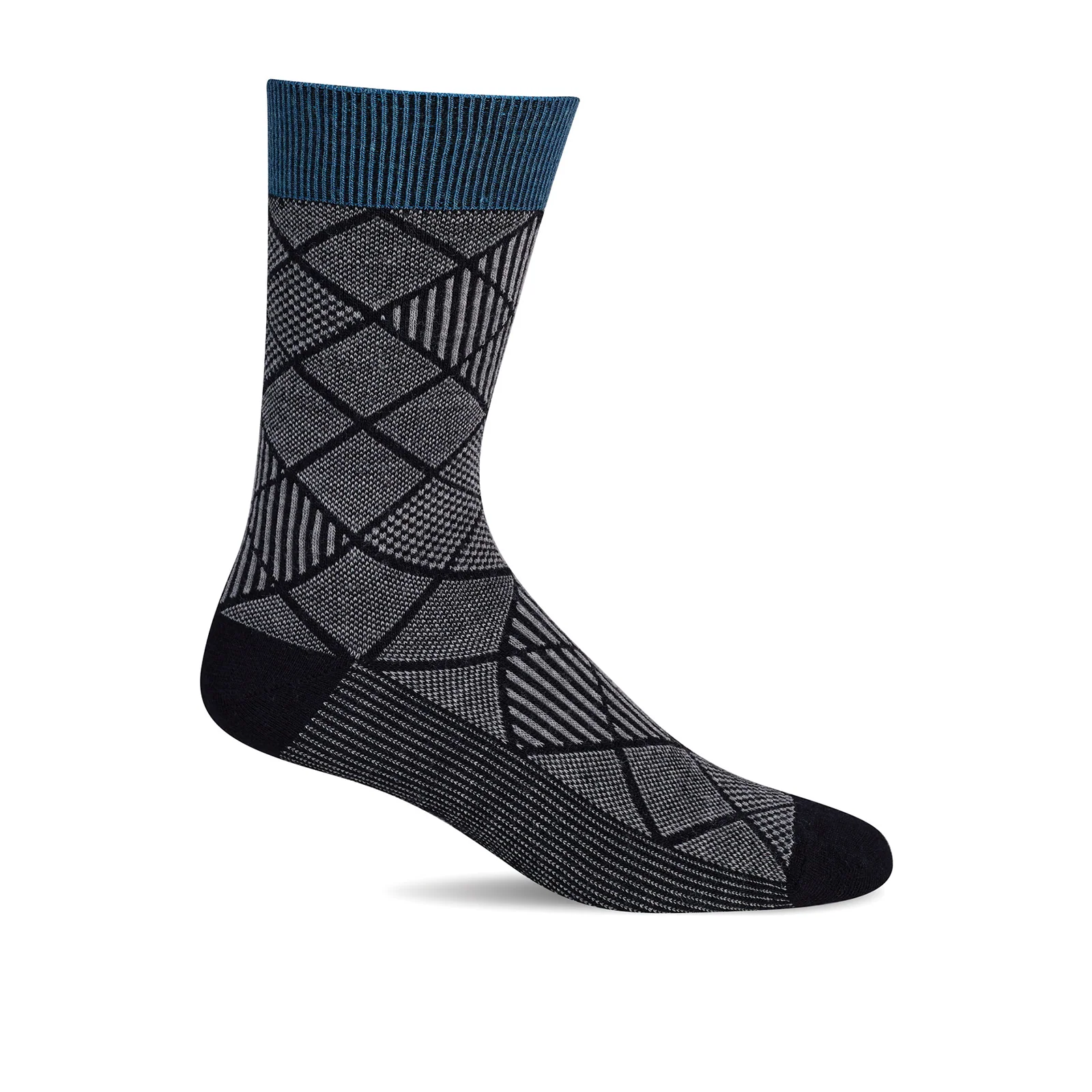 Sockwell Argyle Tweed Crew Sock (Men) - Black