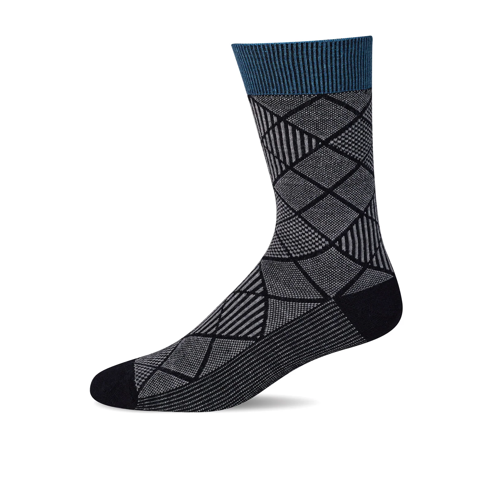 Sockwell Argyle Tweed Crew Sock (Men) - Black - Image 2