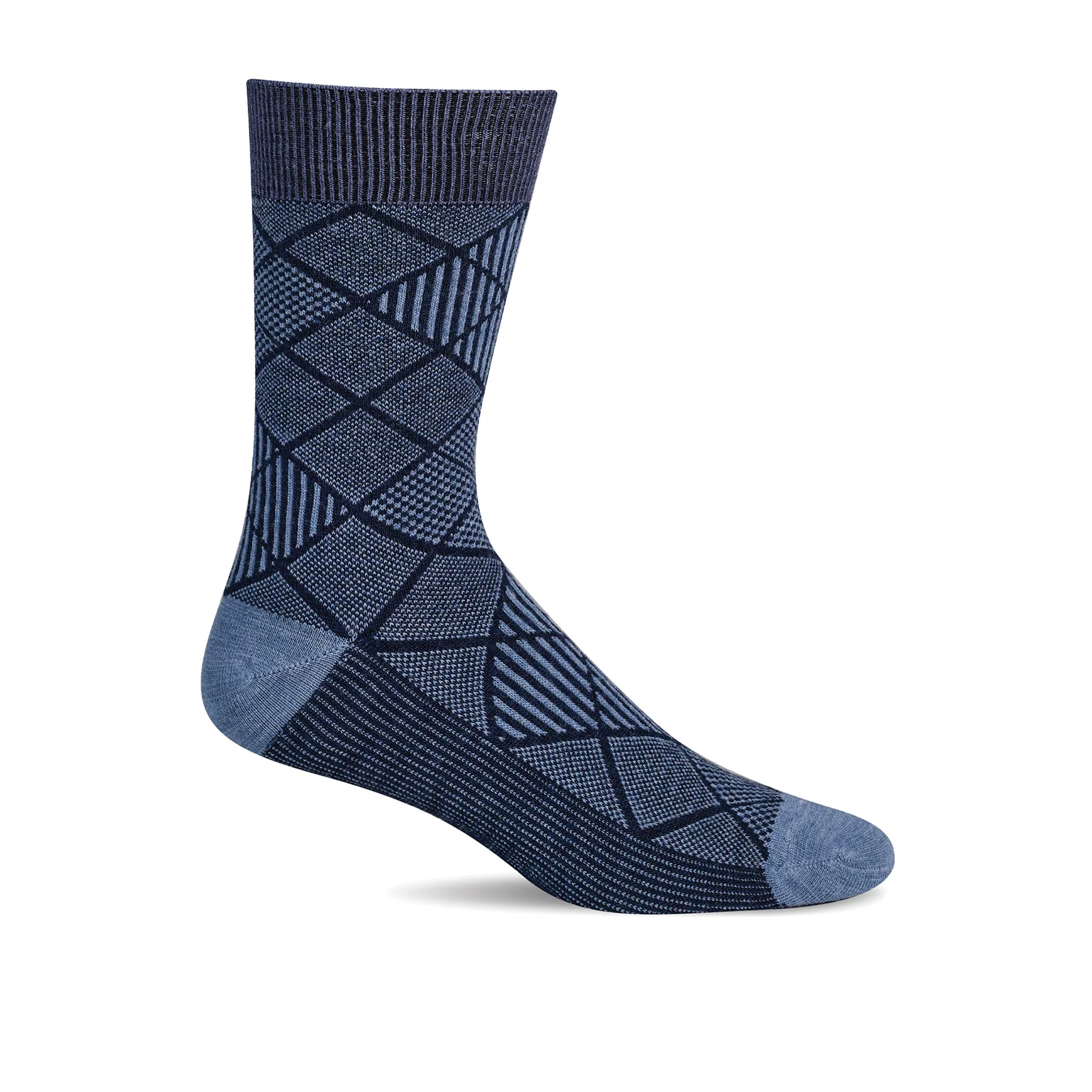 Sockwell Argyle Tweed Crew Sock (Men) - Navy