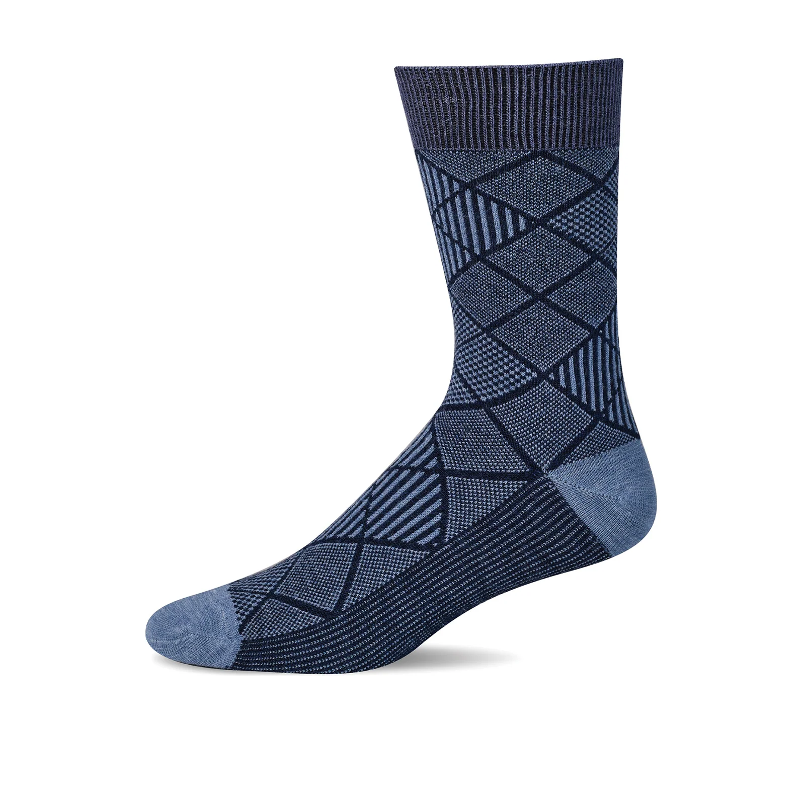 Sockwell Argyle Tweed Crew Sock (Men) - Navy - Image 2