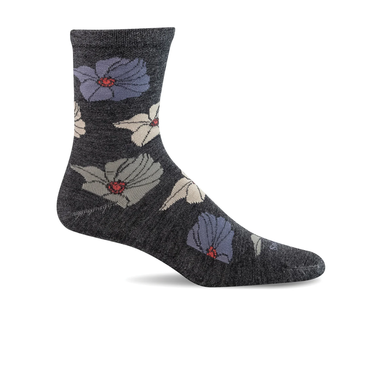 Sockwell Big Bloom Crew Sock (Women) - Charcoal