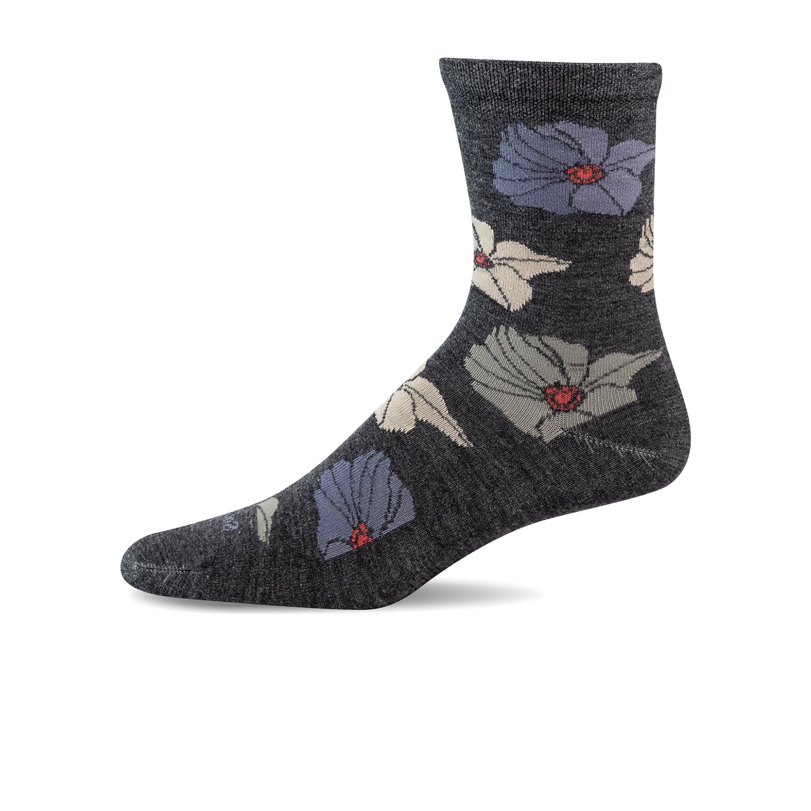 Sockwell Big Bloom Crew Sock (Women) - Charcoal - Image 2