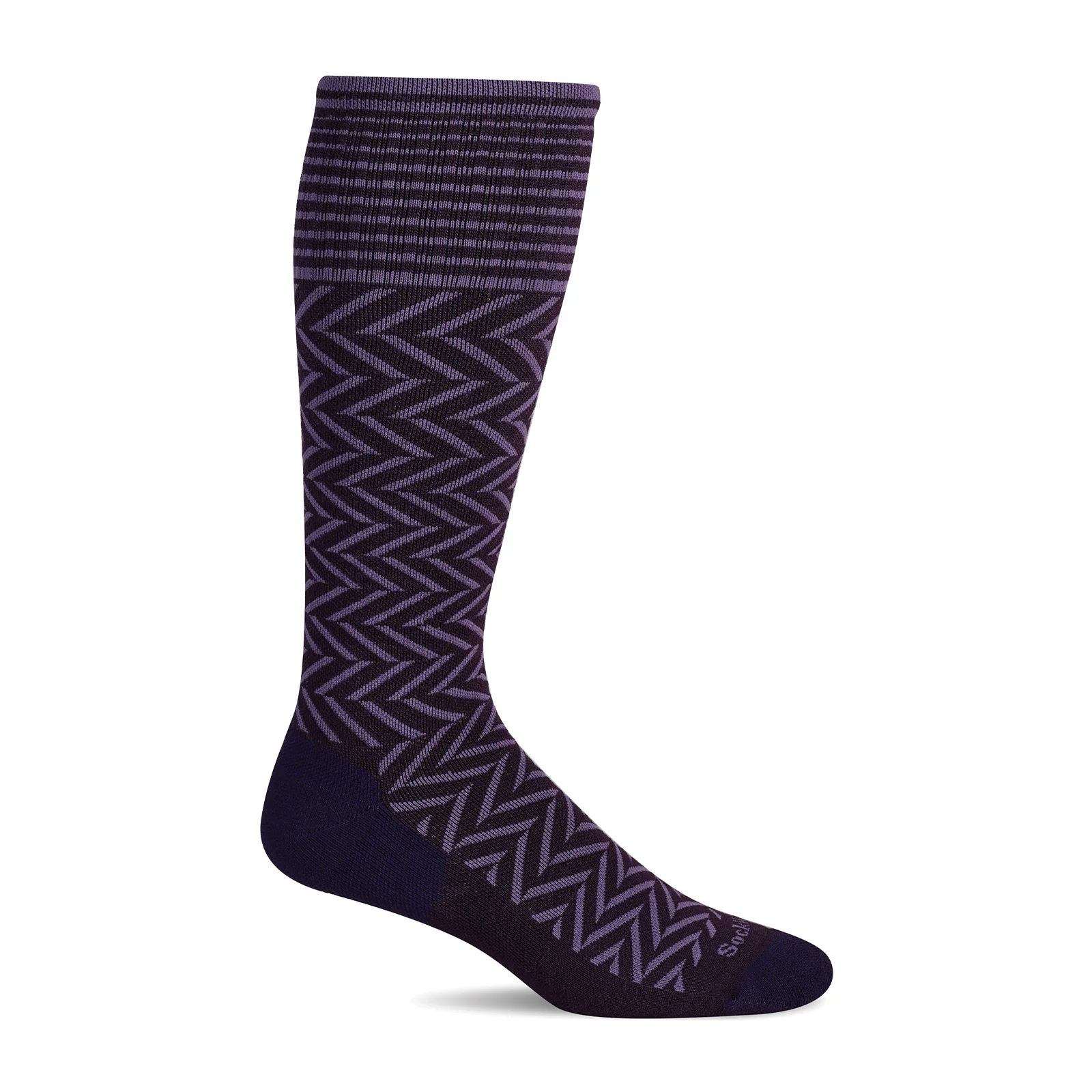 Sockwell Chevron Ultra Light Over the Calf Compression Sock (Women) - Blackberry