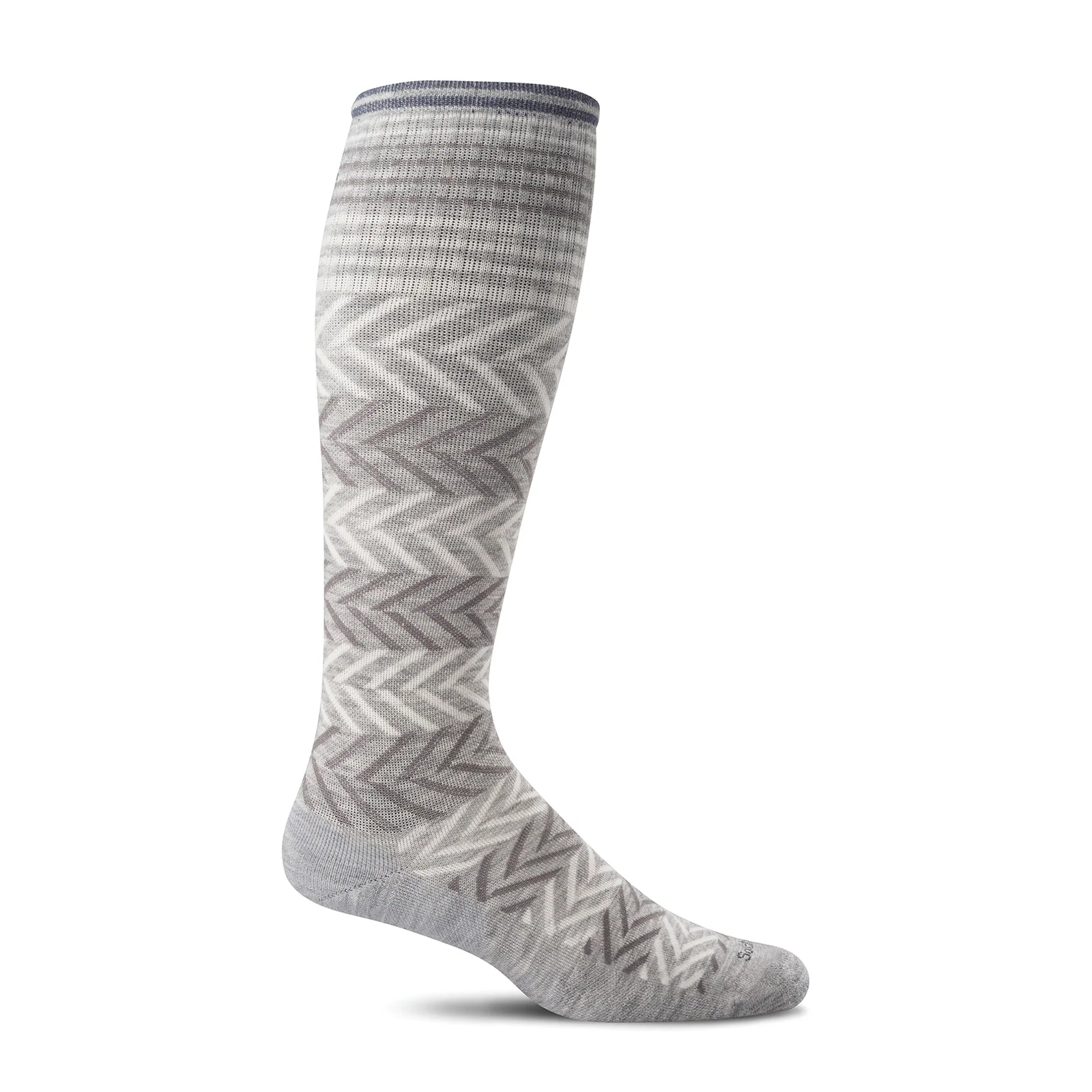 Sockwell Chevron Ultra Light Over the Calf Compression Sock (Women) - Grey