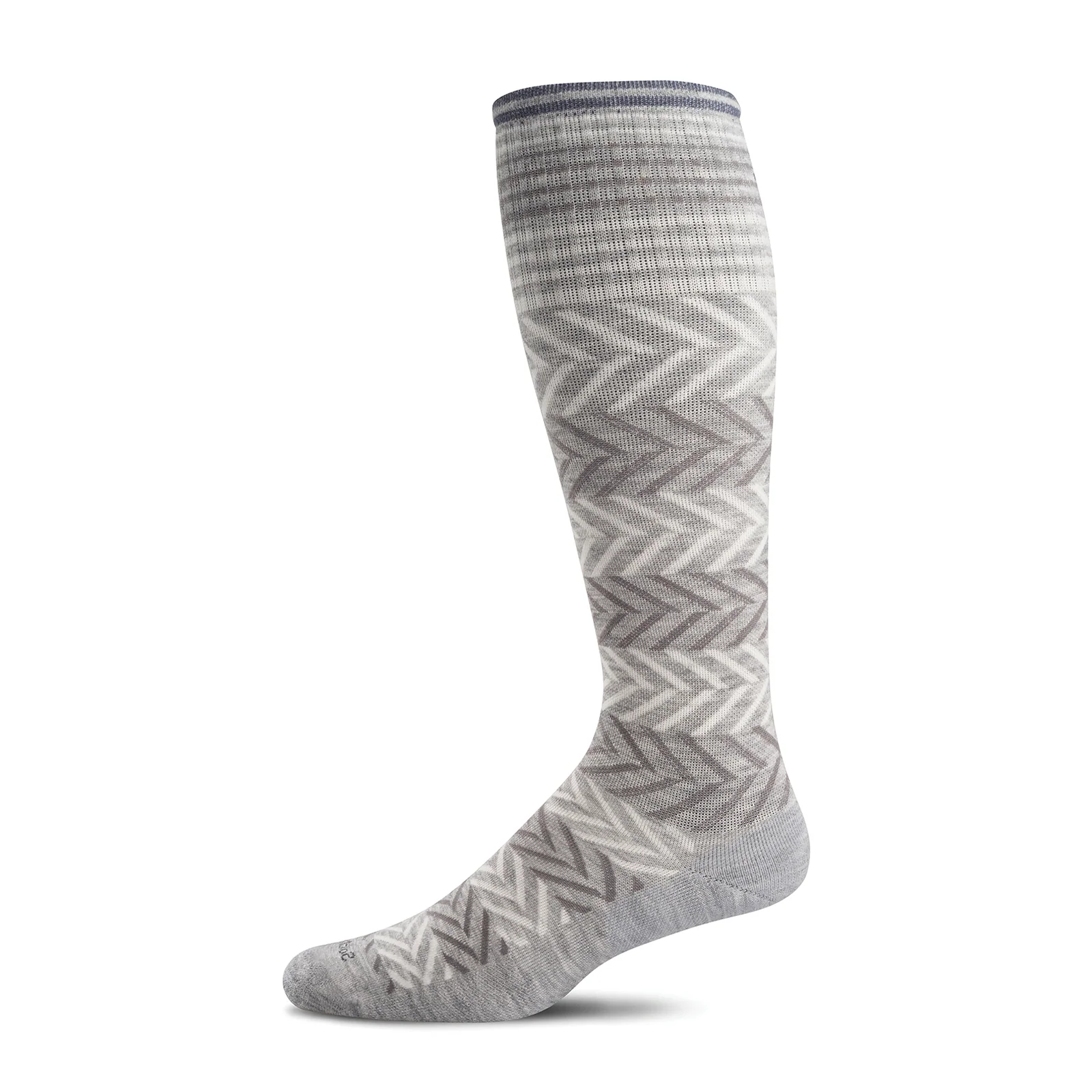 Sockwell Chevron Ultra Light Over the Calf Compression Sock (Women) - Grey - Image 2