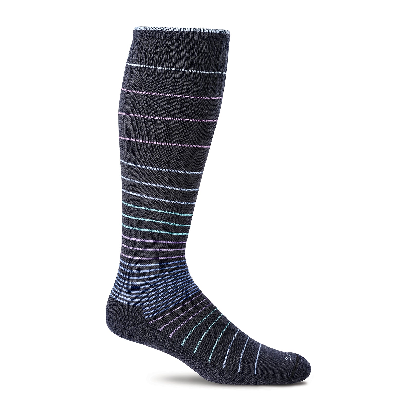 Sockwell Circulator Over the Calf Compression Sock (Women) - Navy Stripe