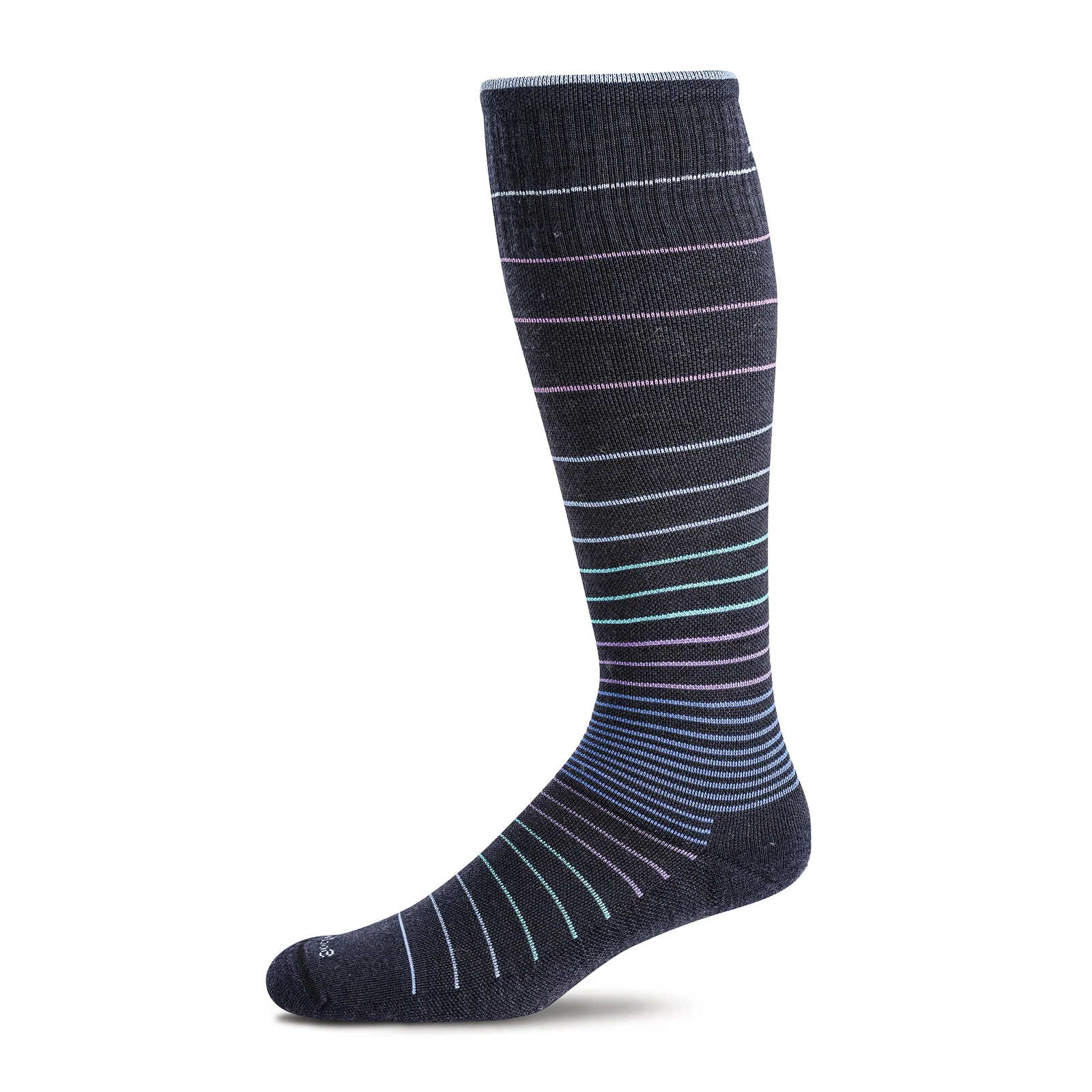Sockwell Circulator Over the Calf Compression Sock (Women) - Navy Stripe - Image 2