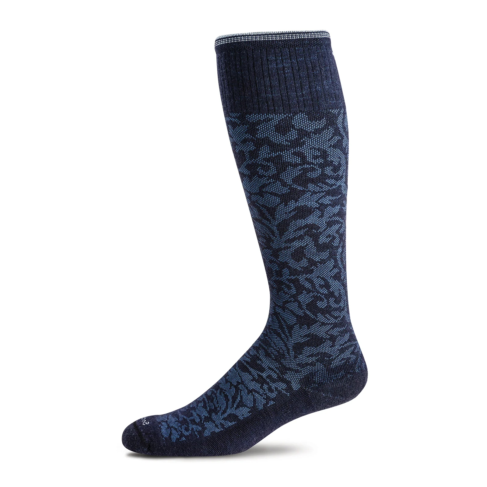 Sockwell Damask Over the Calf Compression Sock (Women) - Navy - Image 2