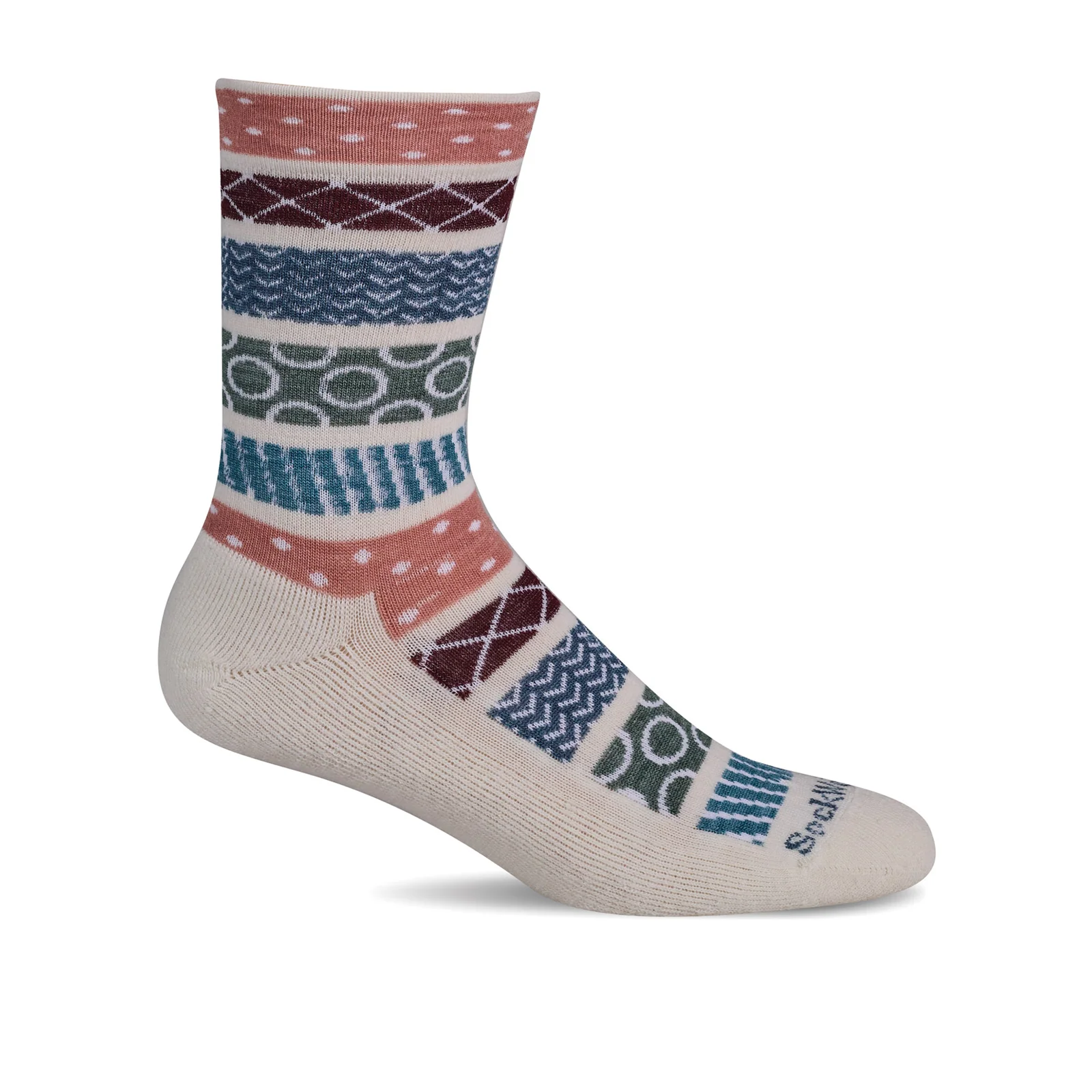 Sockwell Fairisle Pop Crew Sock (Women) - Natural