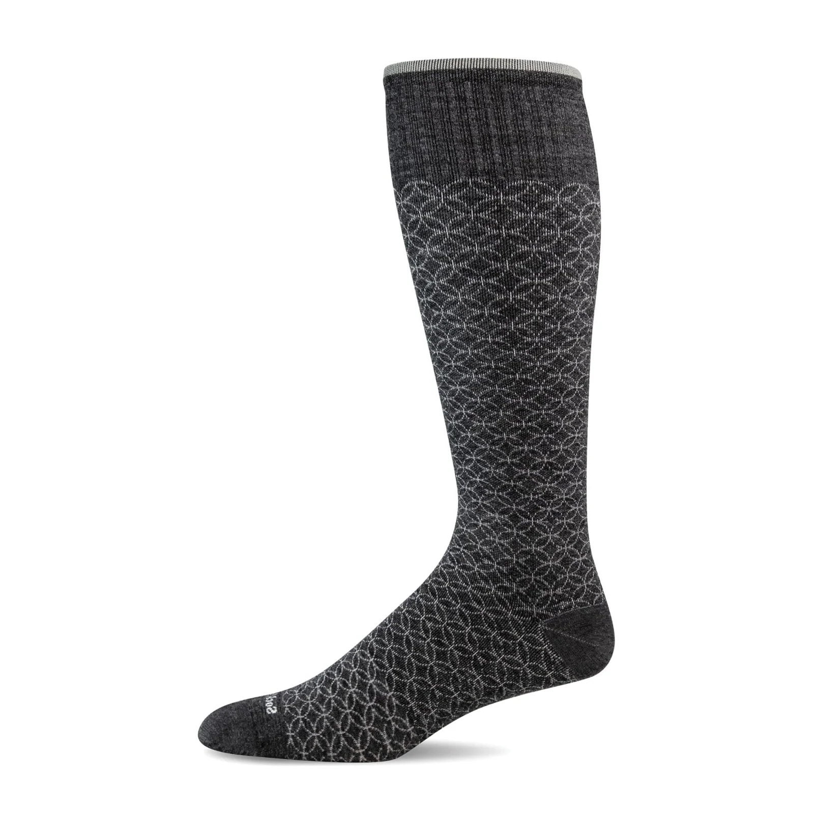 Sockwell Featherweight Fancy Over the Calf Compression Sock (Women) - Charcoal - Image 2