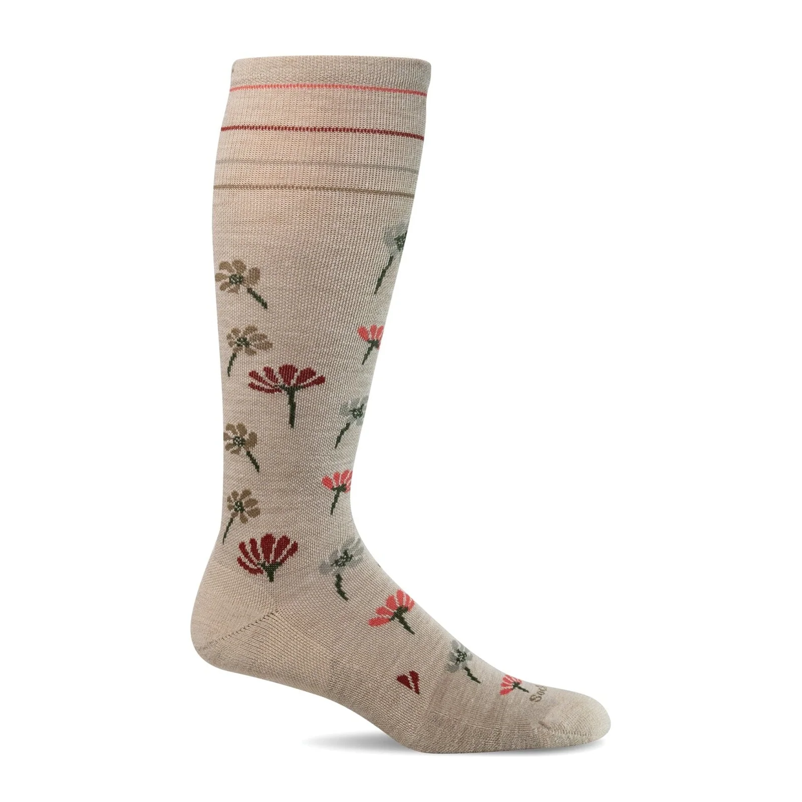 Sockwell Field Flower Over the Calf Compression Sock (Women) - Barley
