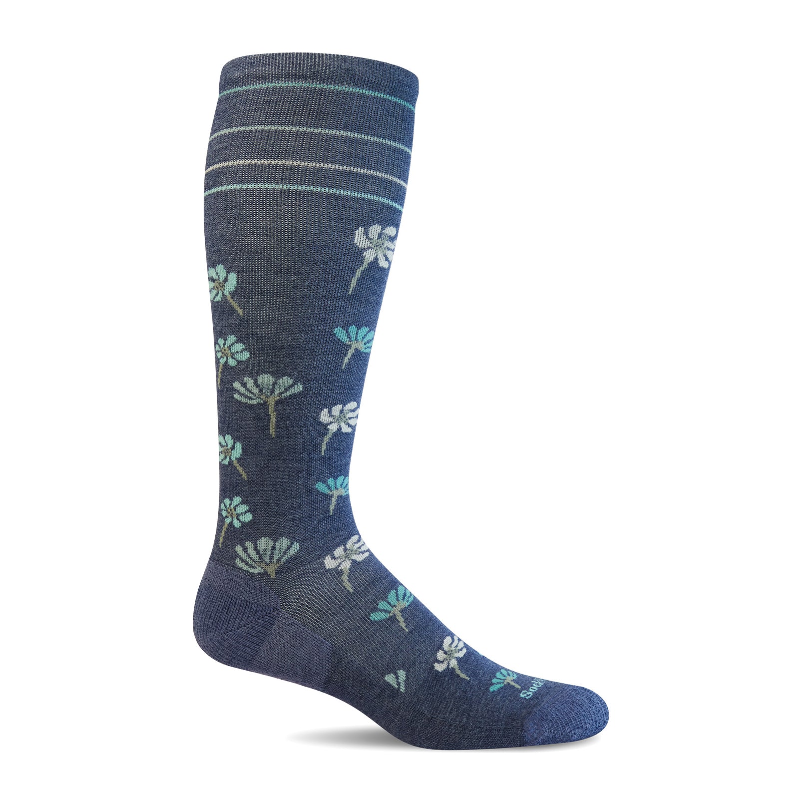 Sockwell Field Flower Over the Calf Compression Sock (Women) - Denim